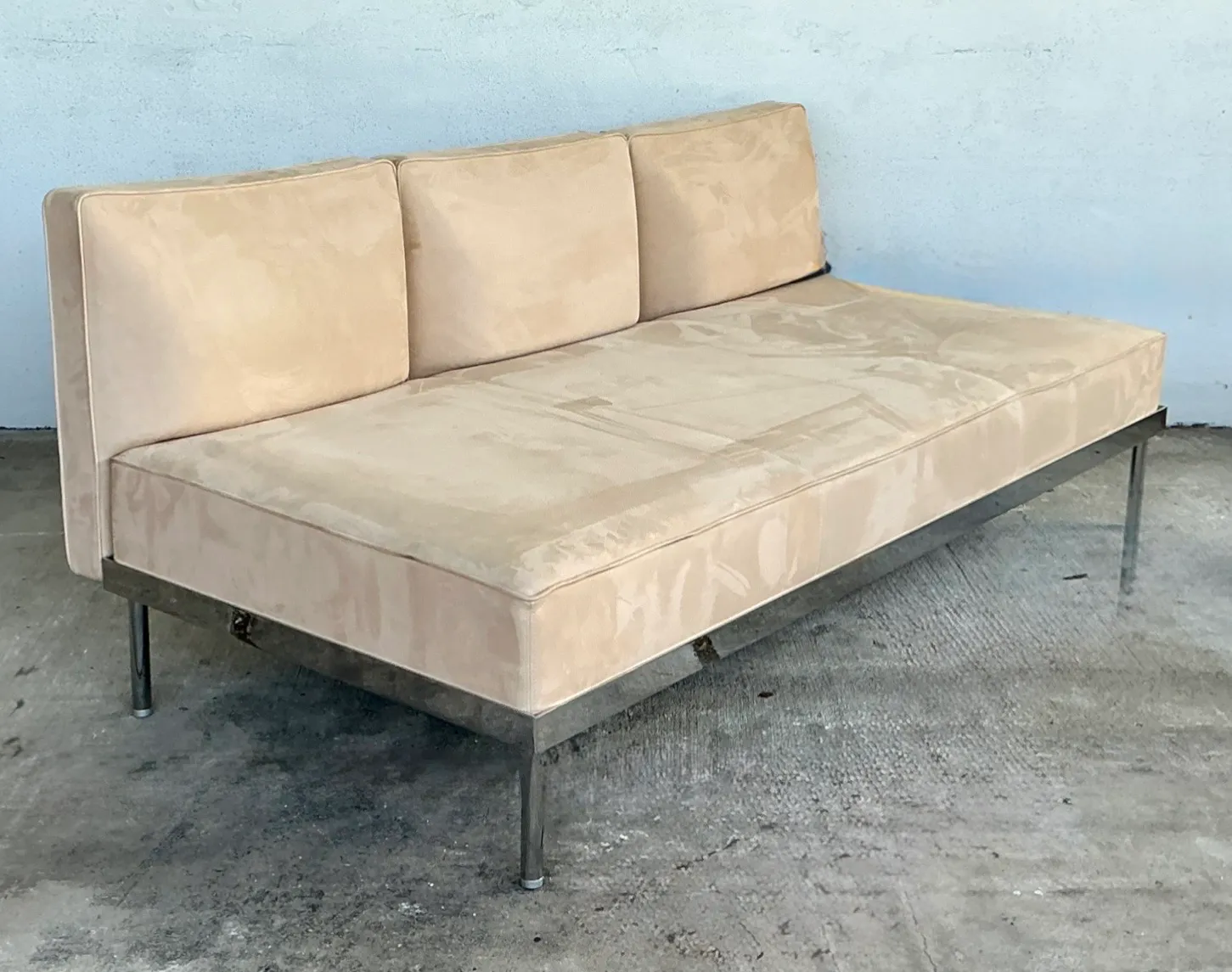 Vintage Chrome and Fabric Sofa — additional photo 8