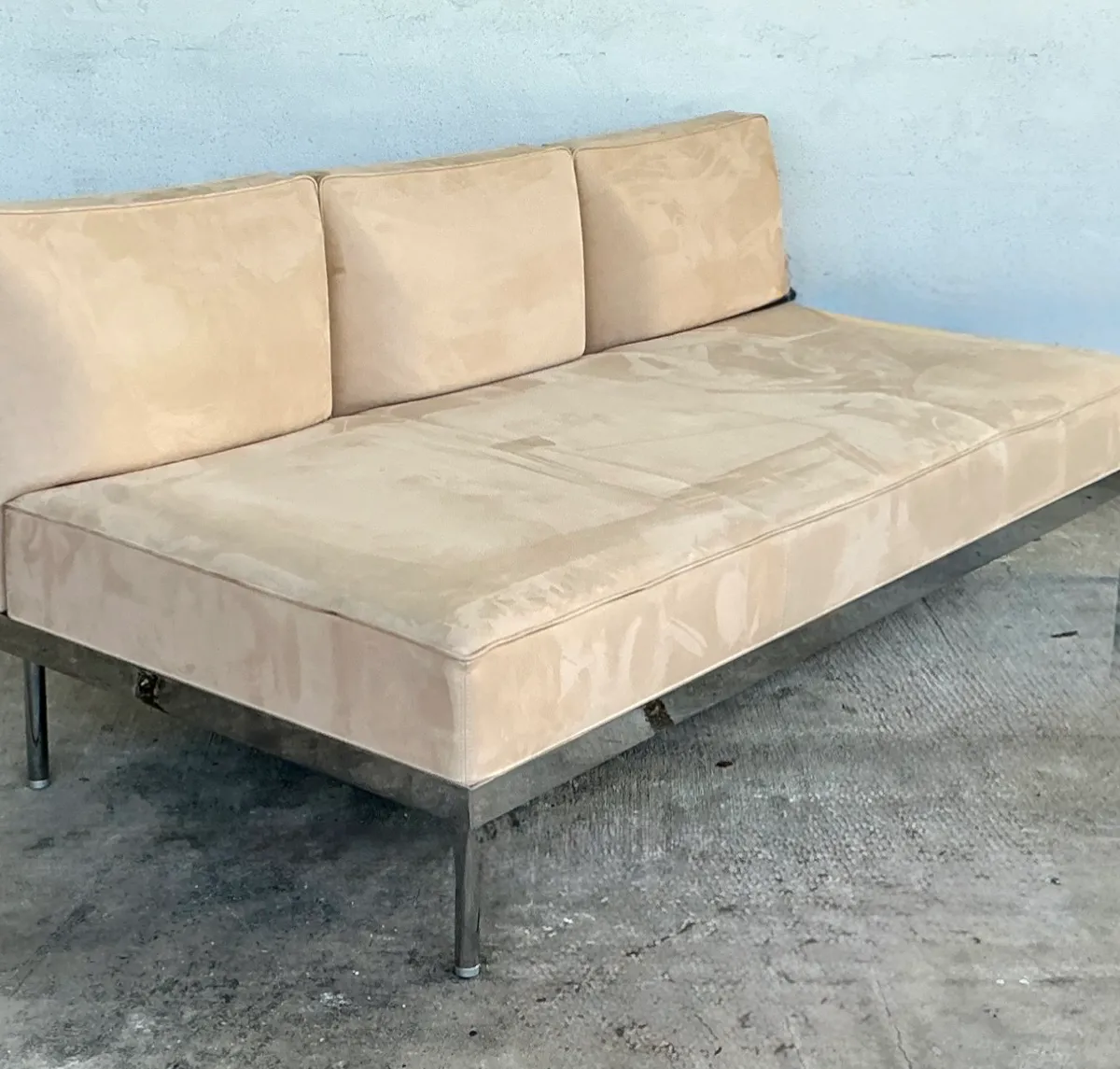 Vintage Chrome and Fabric Sofa — additional photo 8