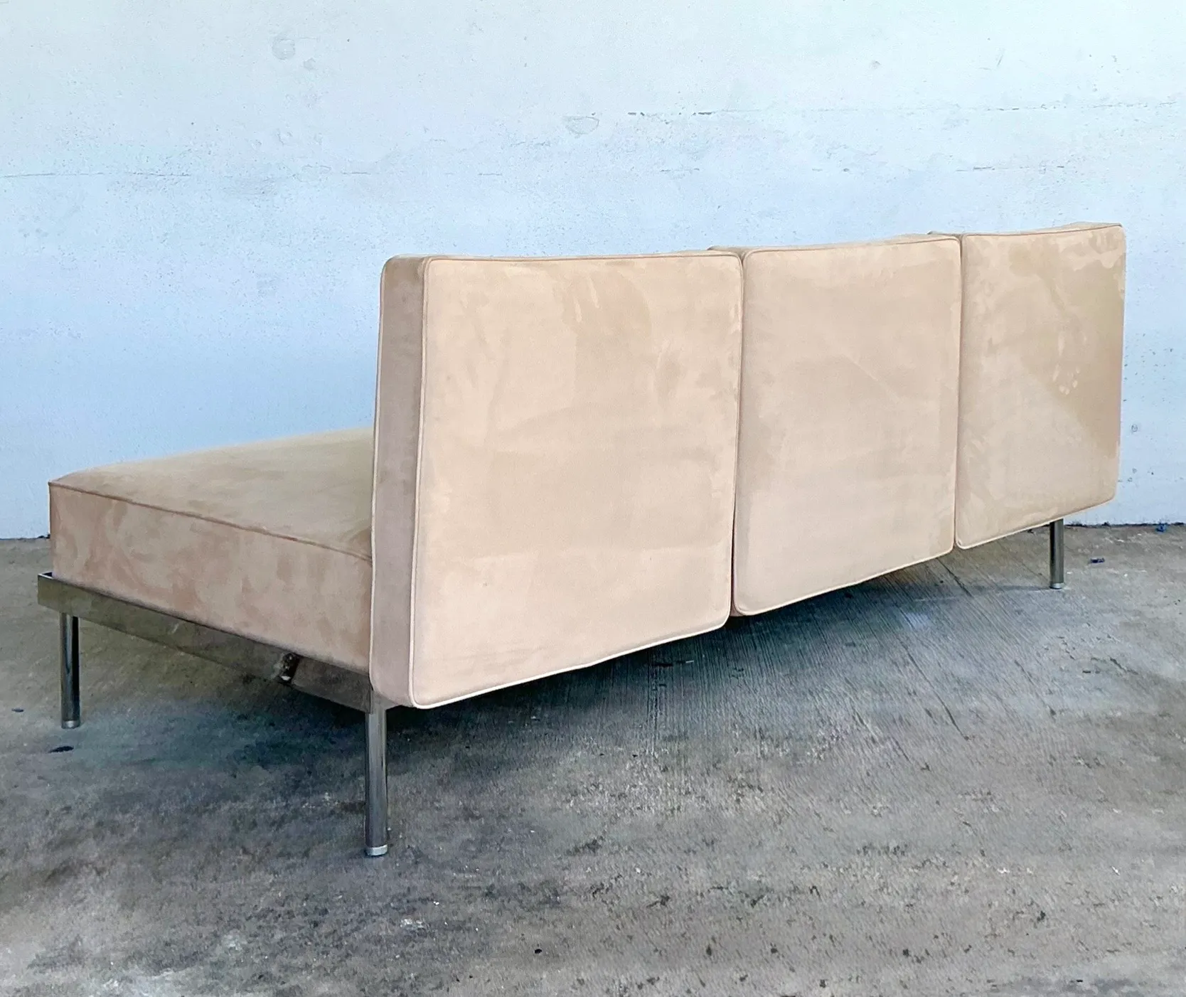 Vintage Chrome and Fabric Sofa — additional photo 5
