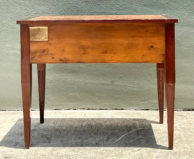 Vintage Alphonse Marina Carved Wood Console Table with Bone Inlay — additional photo 3