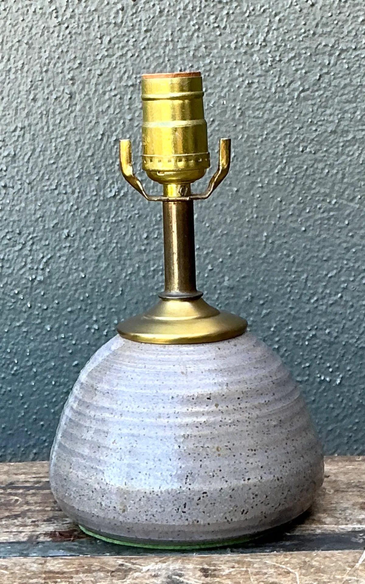 Vintage Studio Pottery and Brass Lamp — additional photo 7