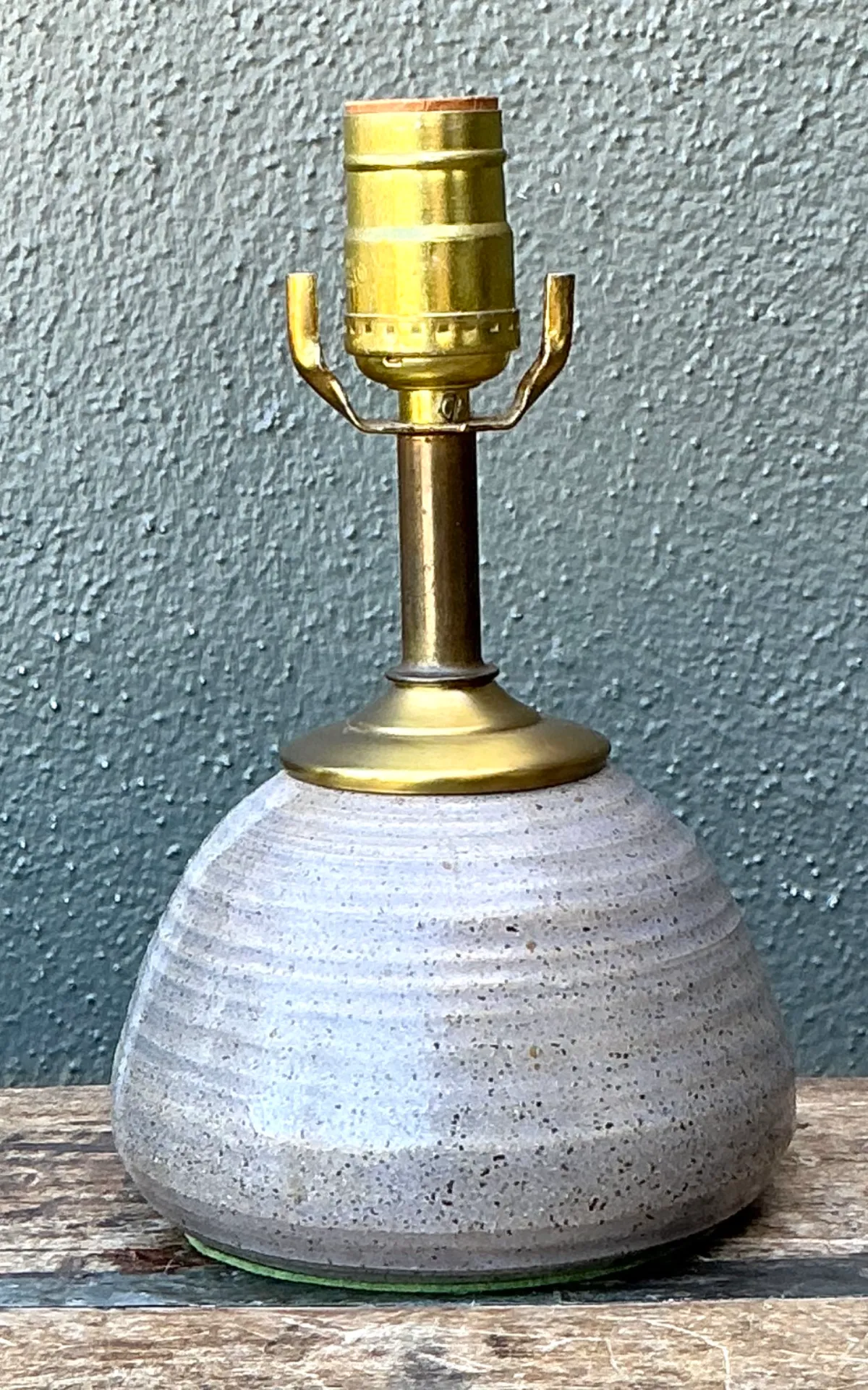 Vintage Studio Pottery and Brass Lamp — additional photo 6