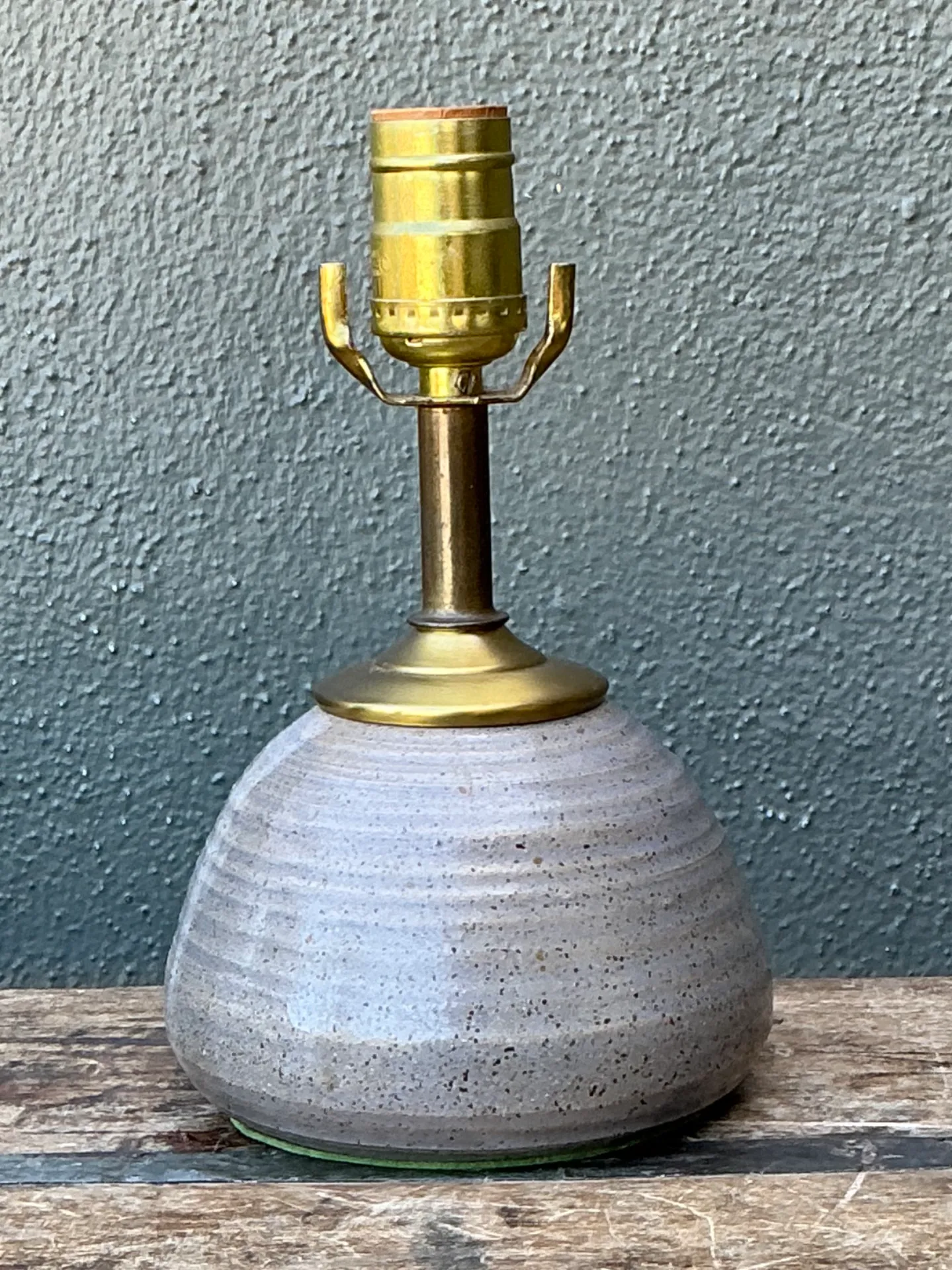 Vintage Studio Pottery and Brass Lamp — additional photo 2