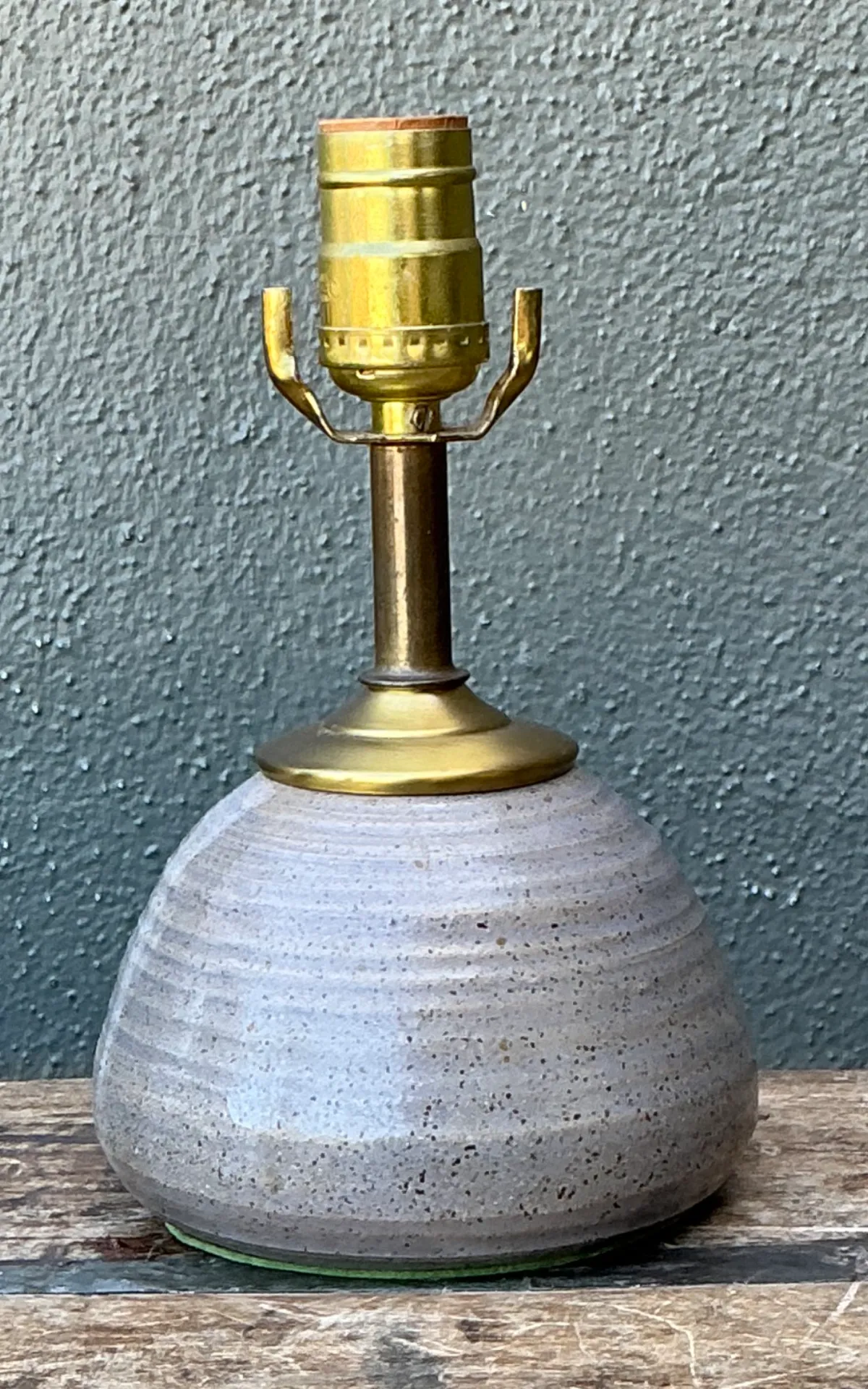 Vintage Studio Pottery and Brass Lamp — additional photo 2