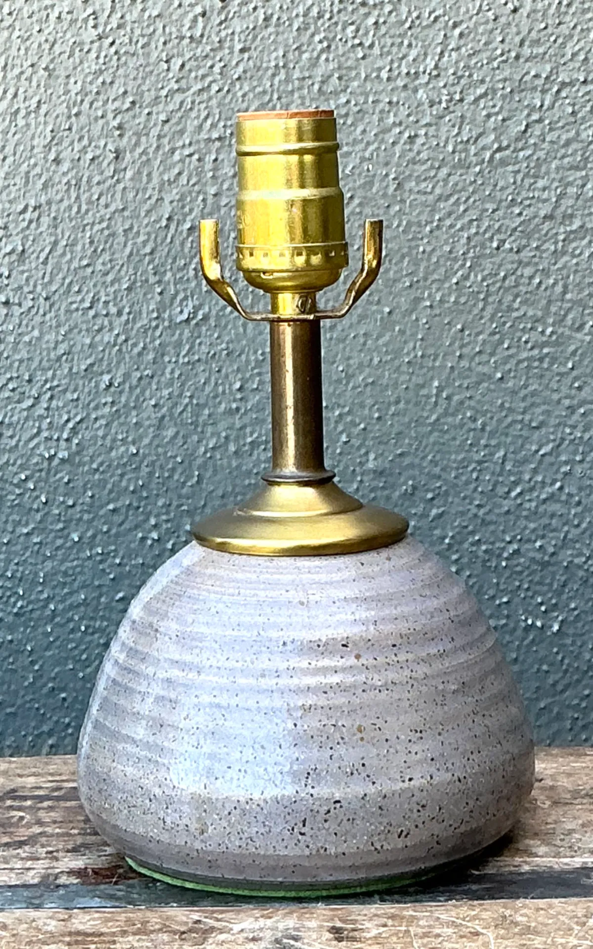 Vintage Studio Pottery and Brass Lamp