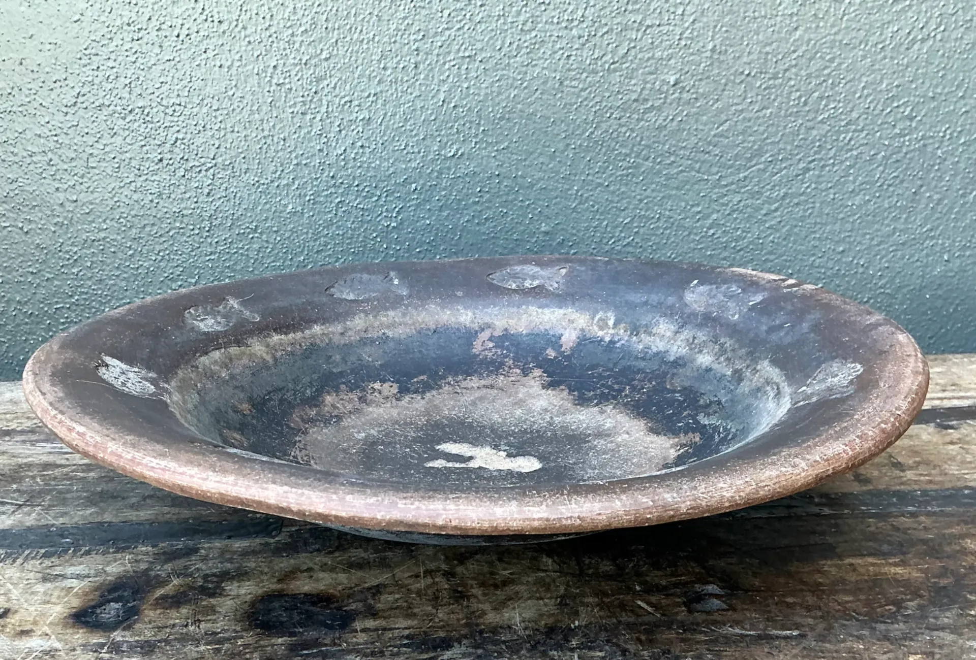 Vintage Rustic Ceramic Fish Plate — additional photo 3