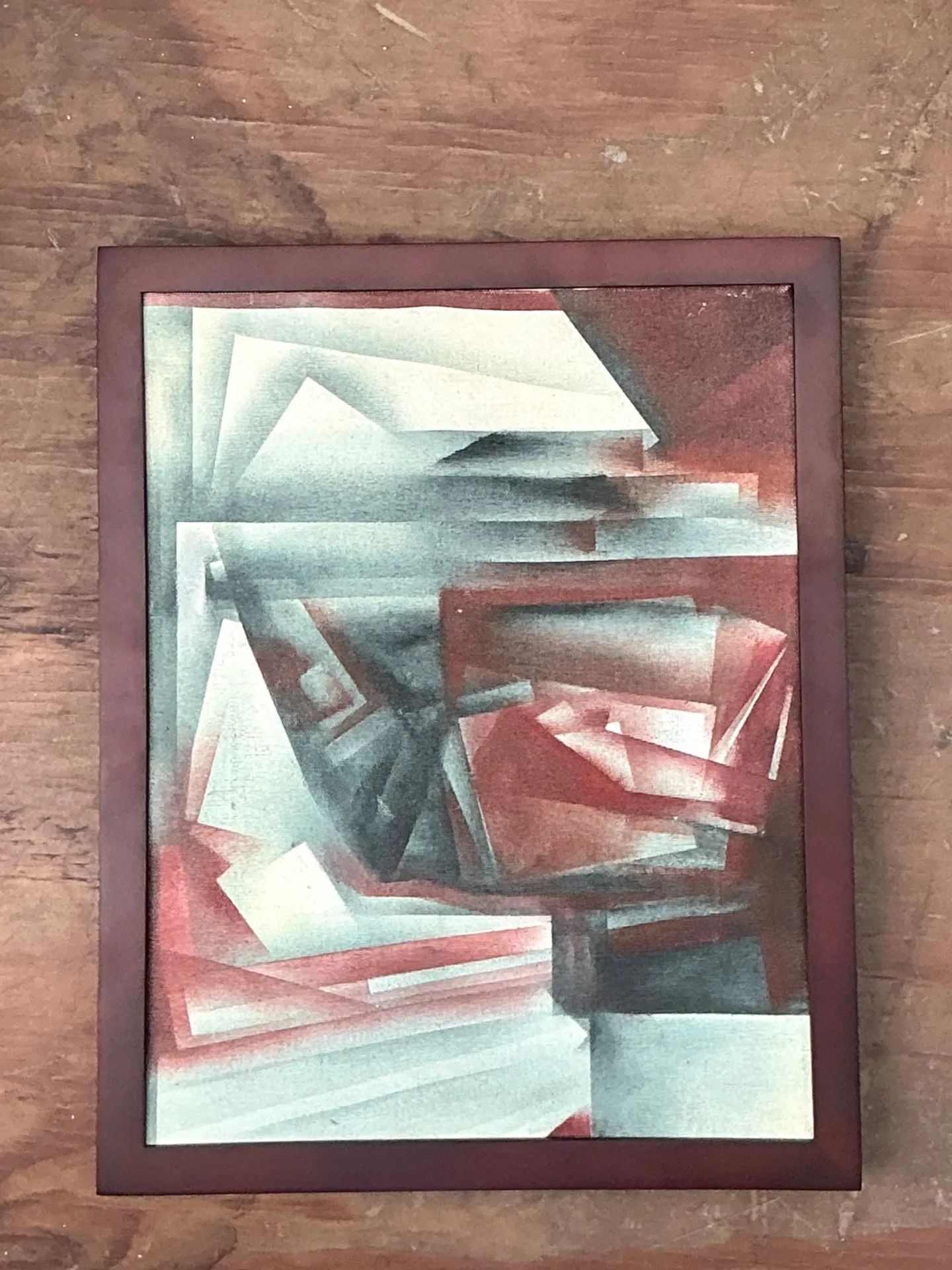 Vintage Abstract Geometric Painting — additional photo 3