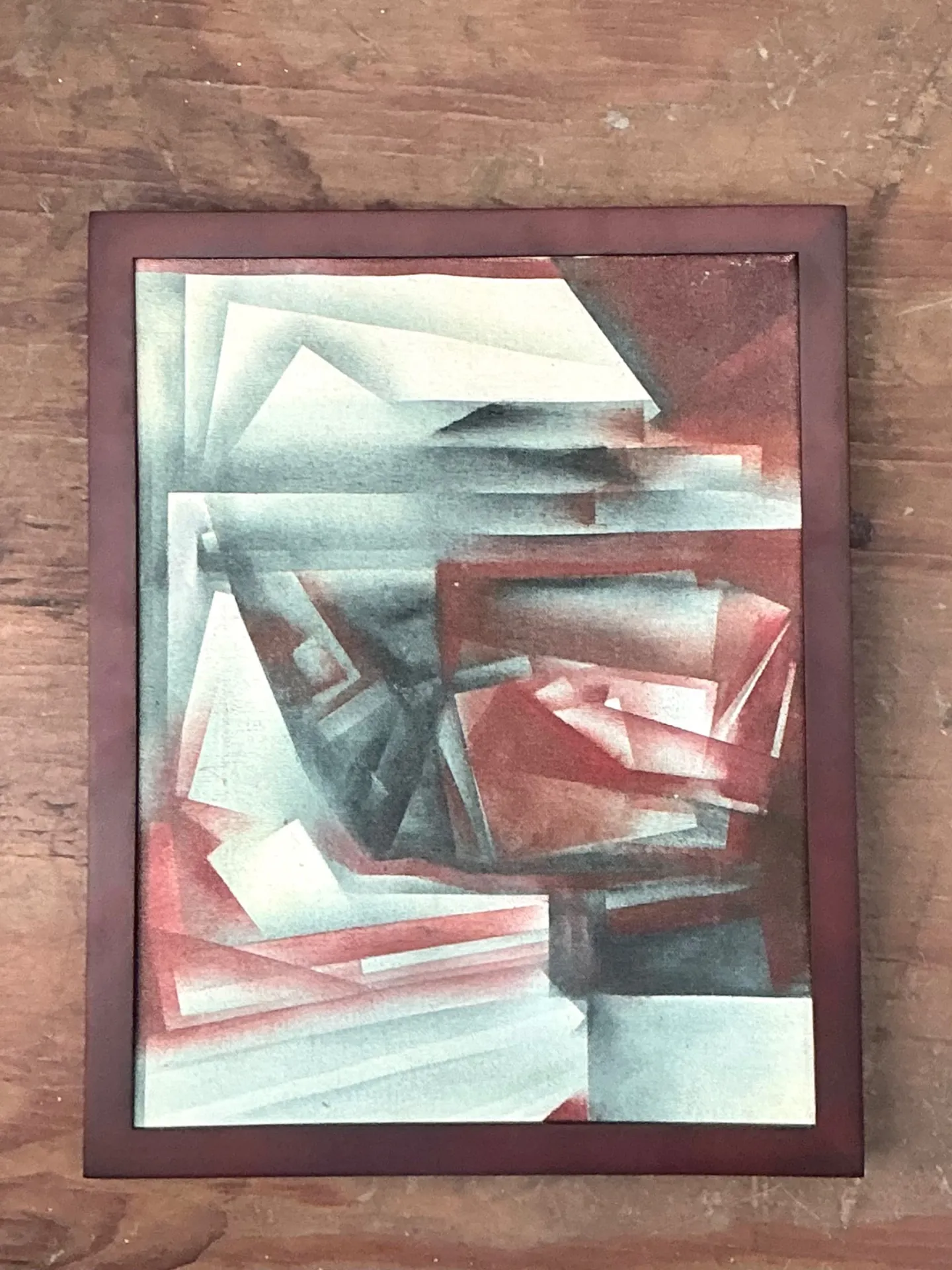 Vintage Abstract Geometric Painting — additional photo 5