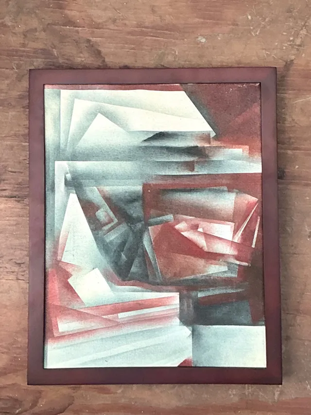 Vintage Abstract Geometric Painting — additional photo 5