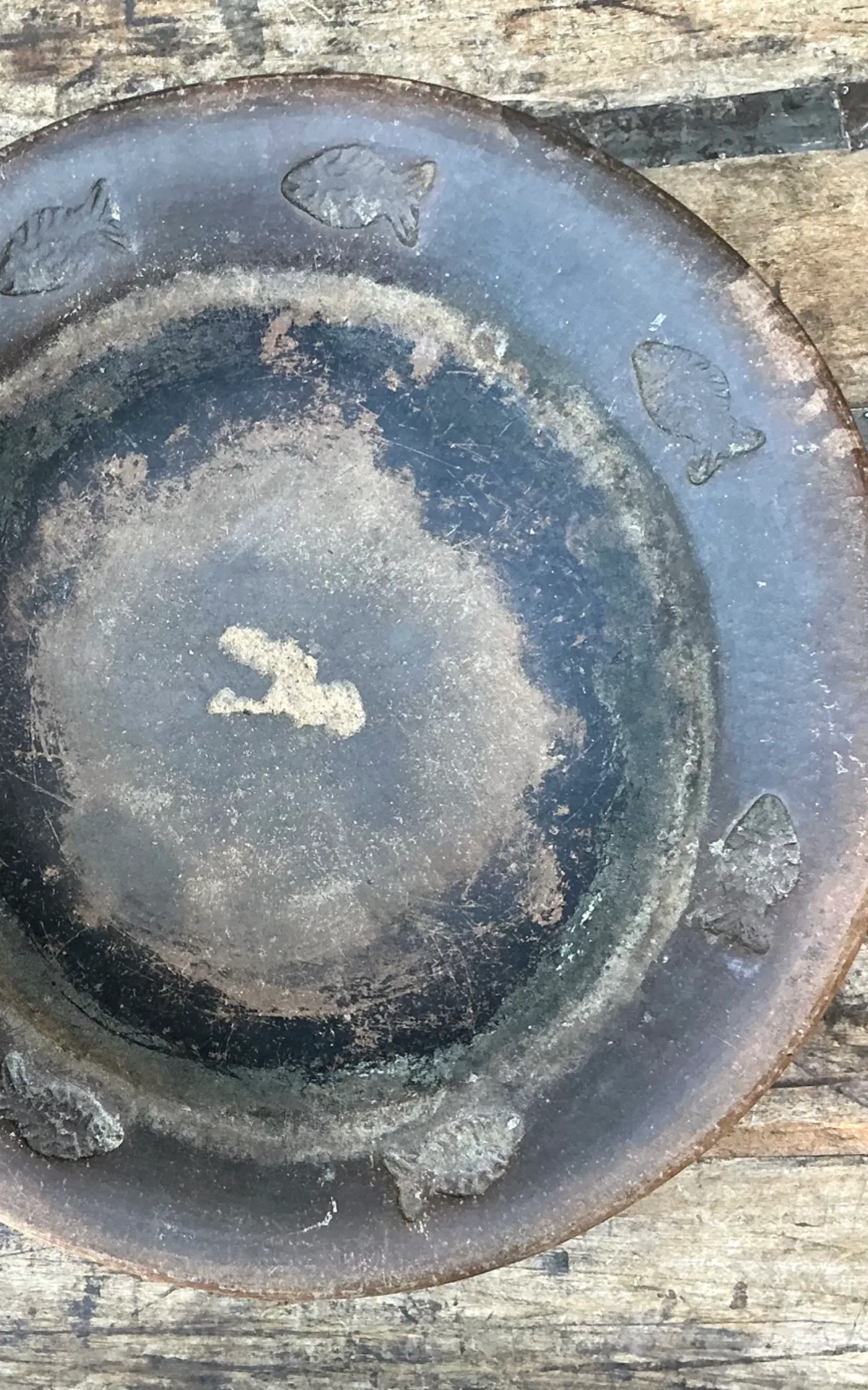 Vintage Rustic Ceramic Fish Plate — additional photo 4
