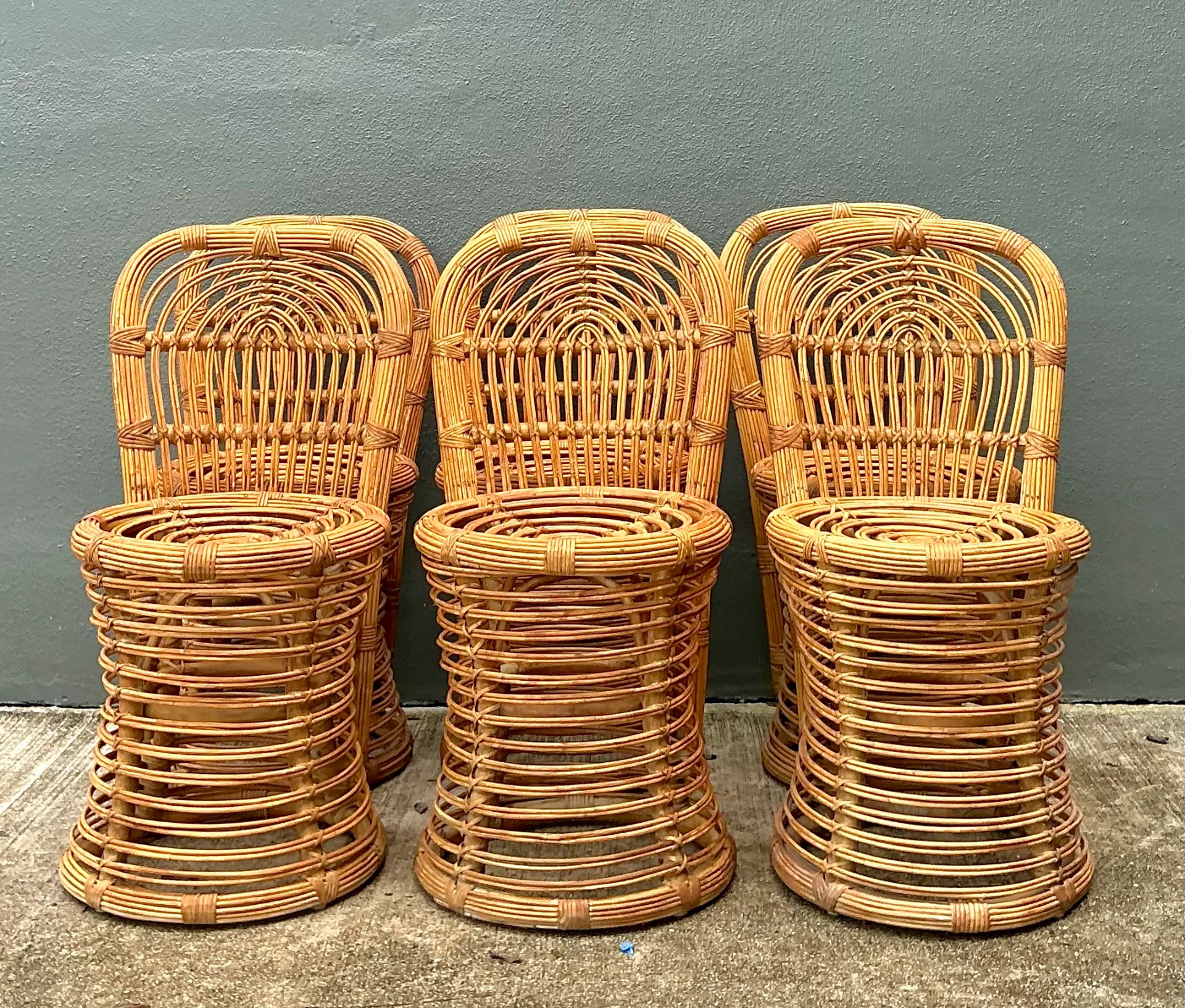 Vintage Rattan Dining Chairs - Set of 6 — additional photo 7