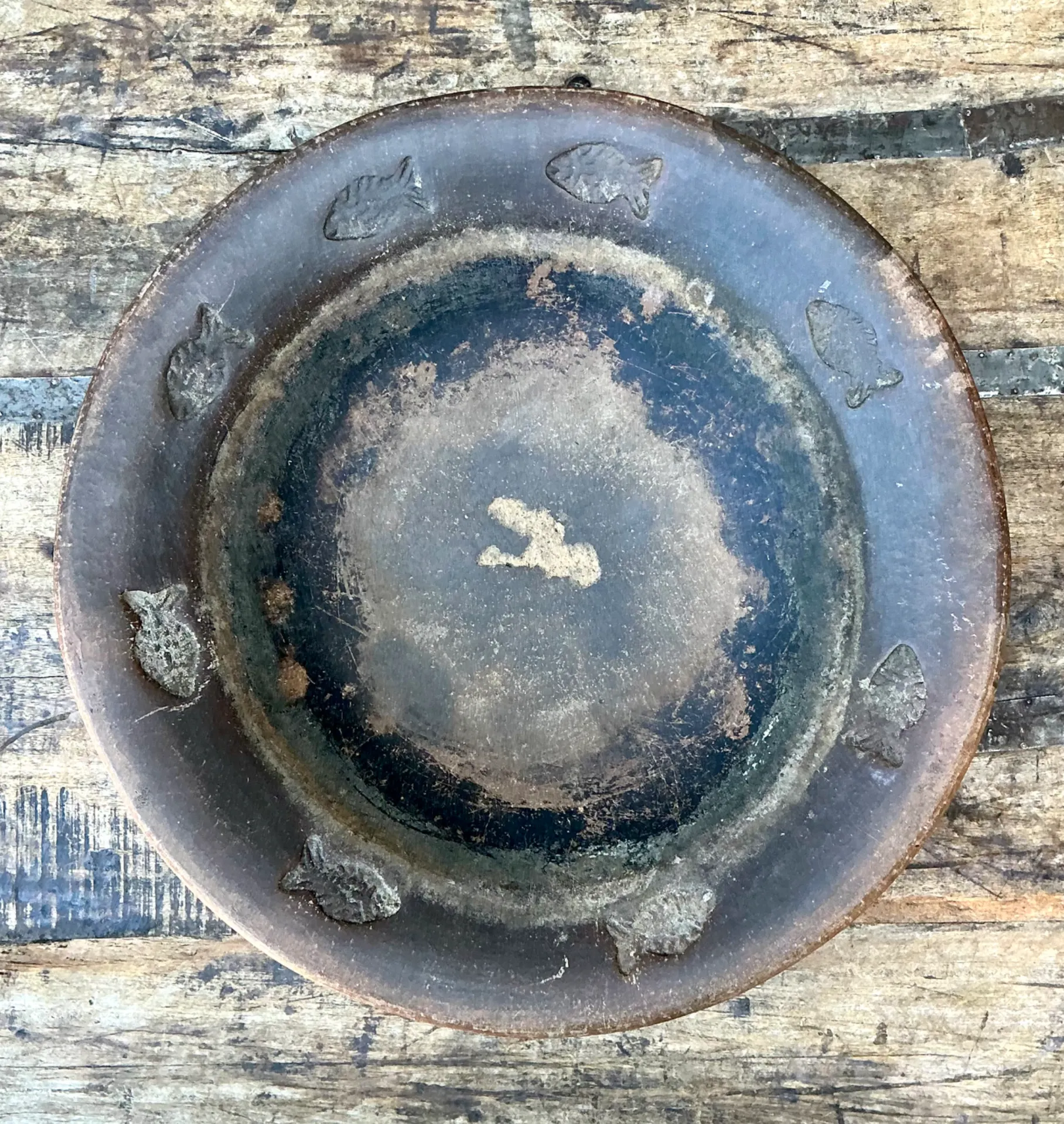 Vintage Rustic Ceramic Fish Plate — additional photo 8