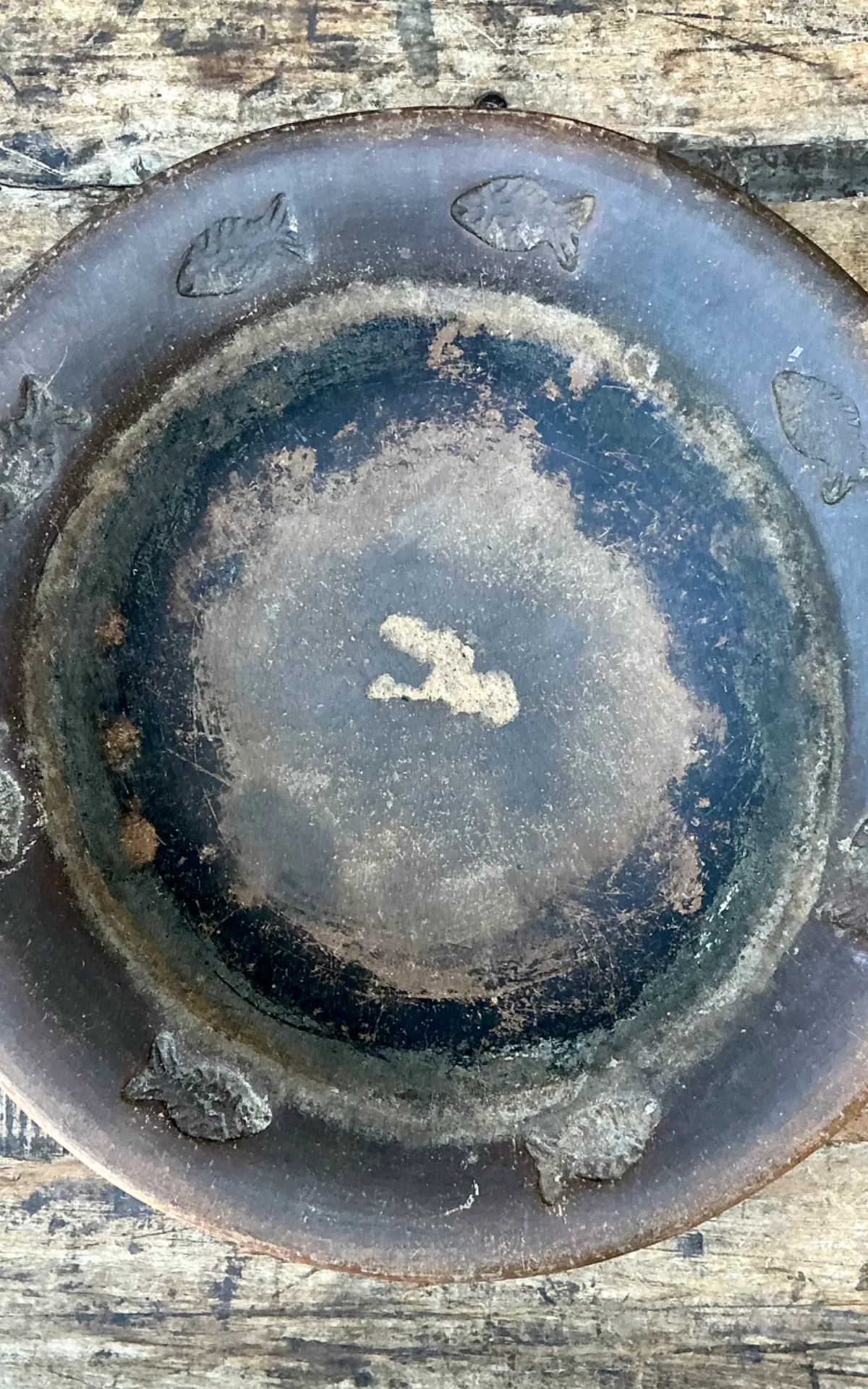 Vintage Rustic Ceramic Fish Plate — additional photo 8