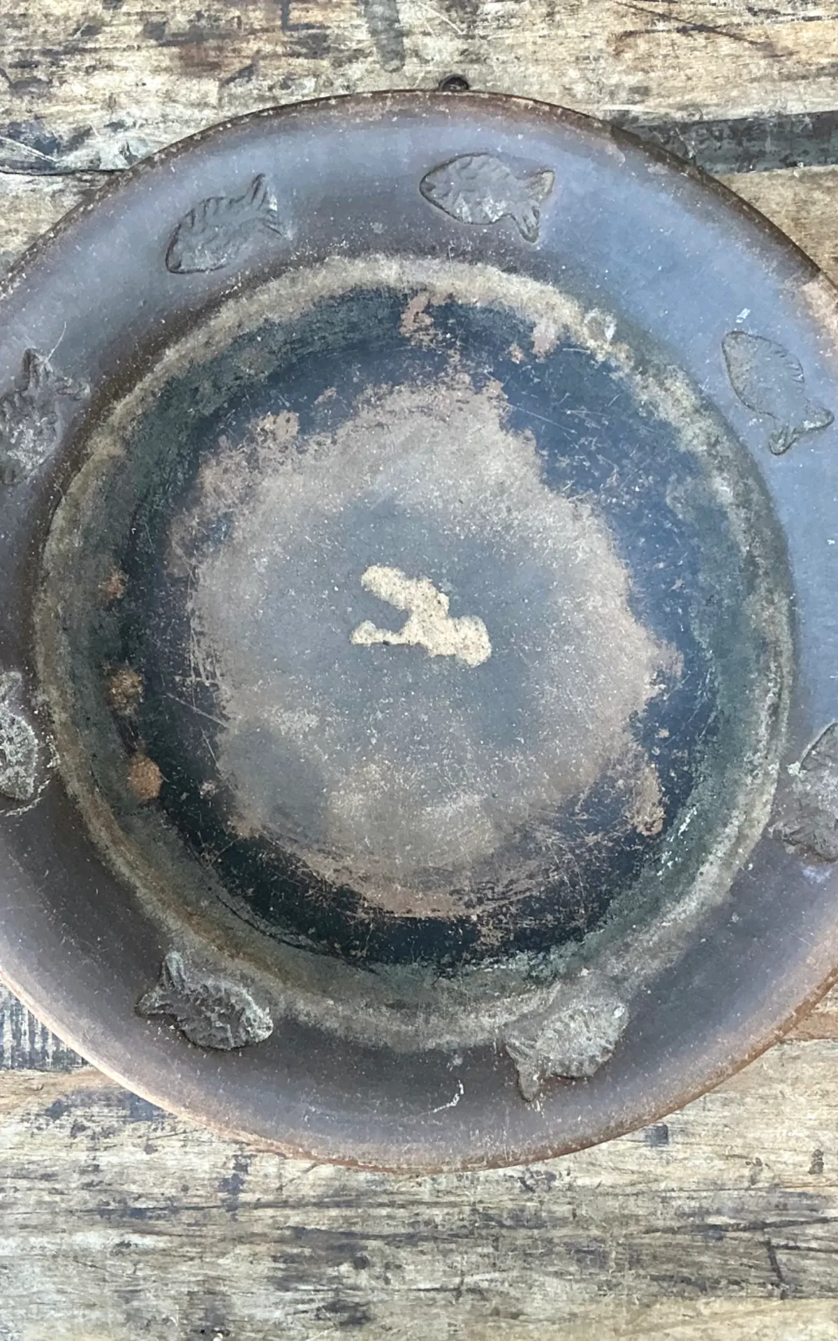 Vintage Rustic Ceramic Fish Plate — additional photo 5