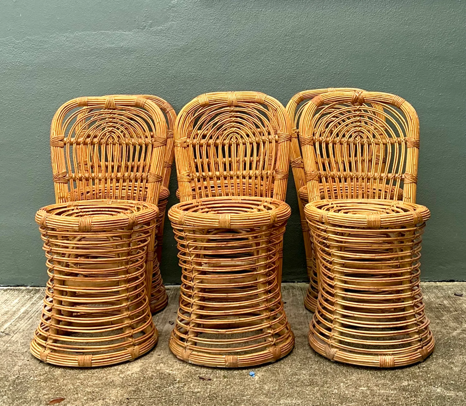 Vintage Rattan Dining Chairs - Set of 6 — additional photo 1