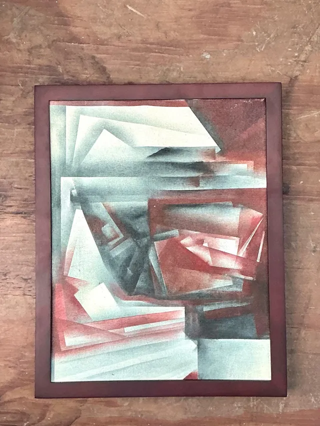 Vintage Abstract Geometric Painting — additional photo 4