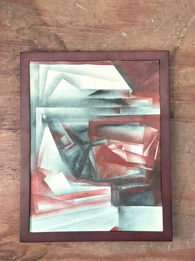 Vintage Abstract Geometric Painting — additional photo 6