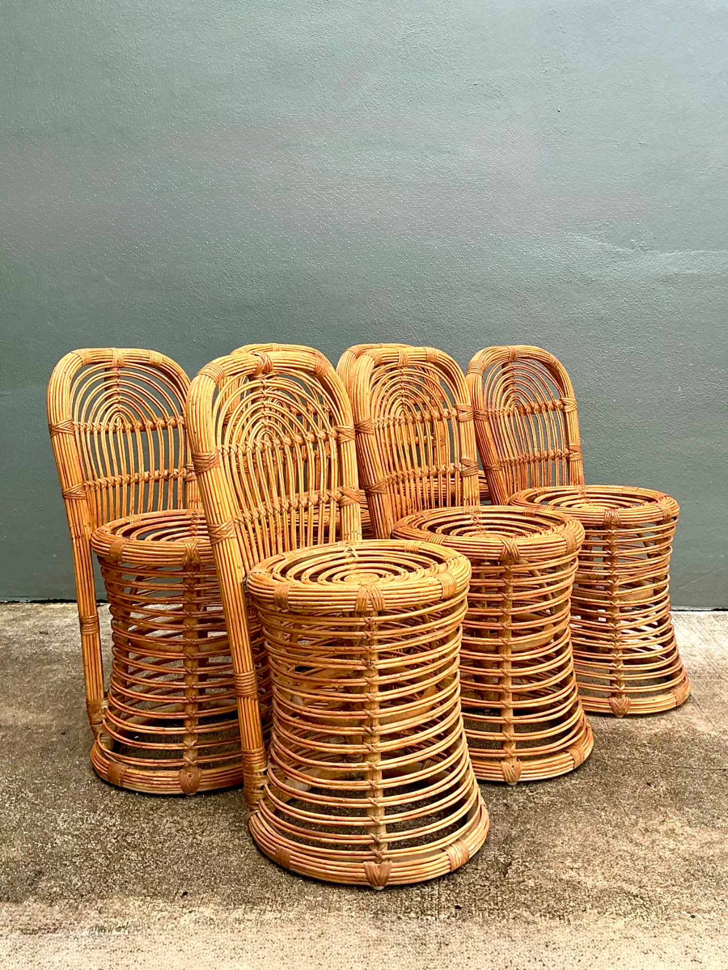 Vintage Rattan Dining Chairs - Set of 6 — additional photo 5