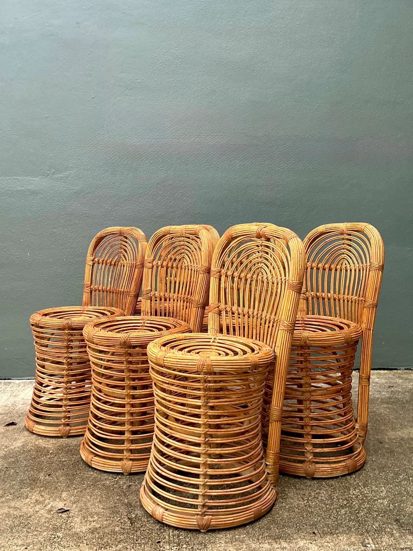 Vintage Rattan Dining Chairs - Set of 6 — additional photo 8