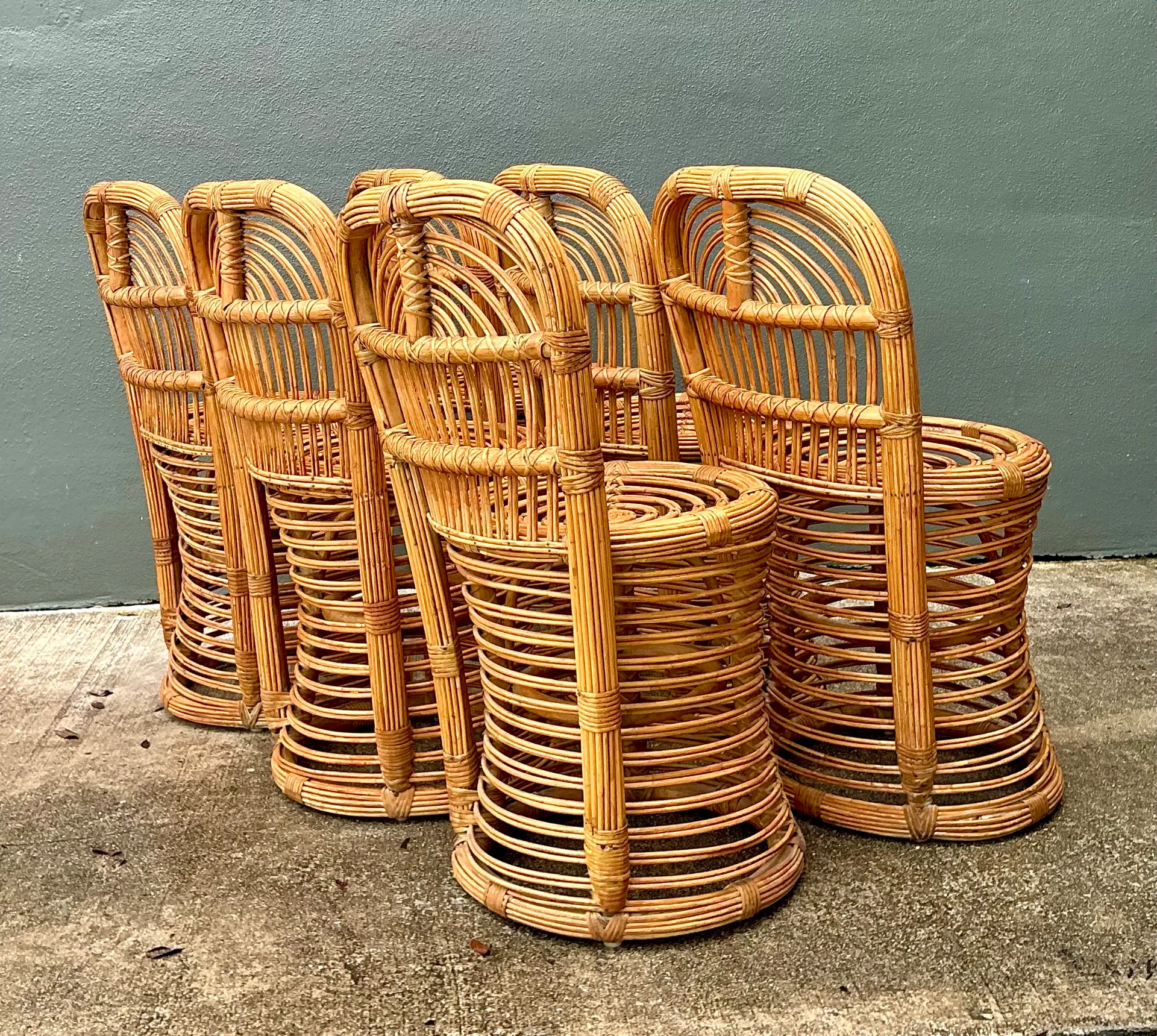 Vintage Rattan Dining Chairs - Set of 6 — additional photo 6
