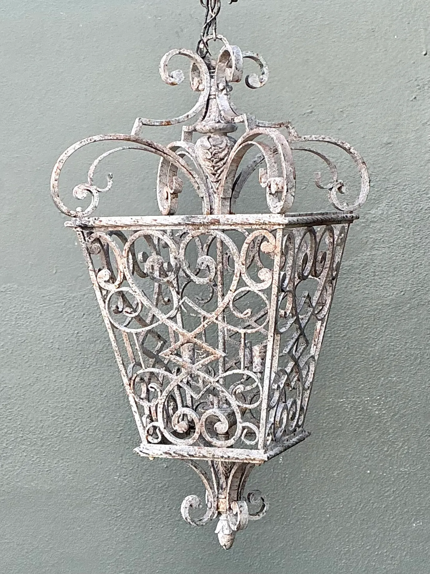 Vintage Wrought Iron Scrollwork Lantern — additional photo 6