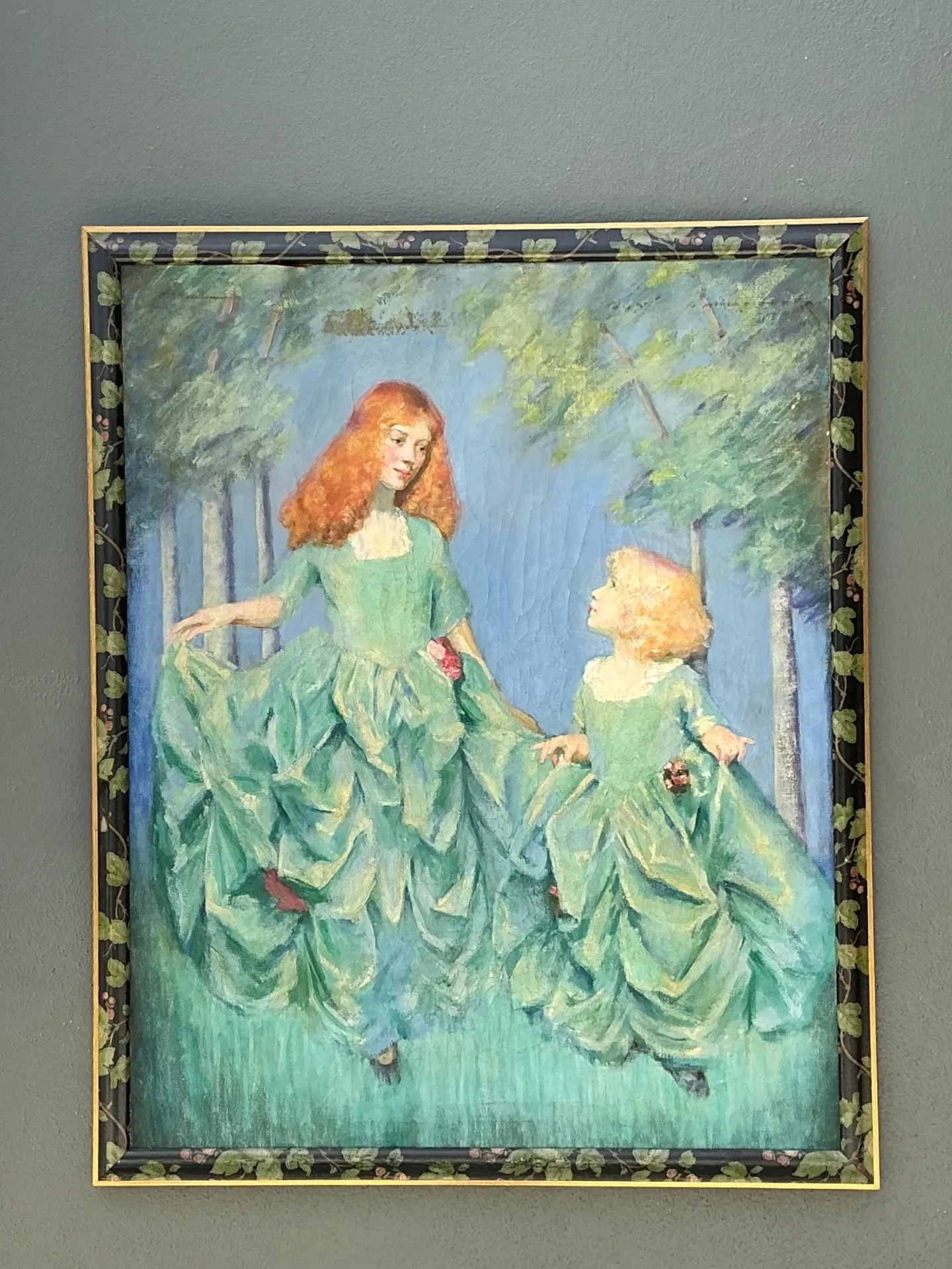 Vintage Hand Painted Portrait of Women in Landscape — additional photo 8
