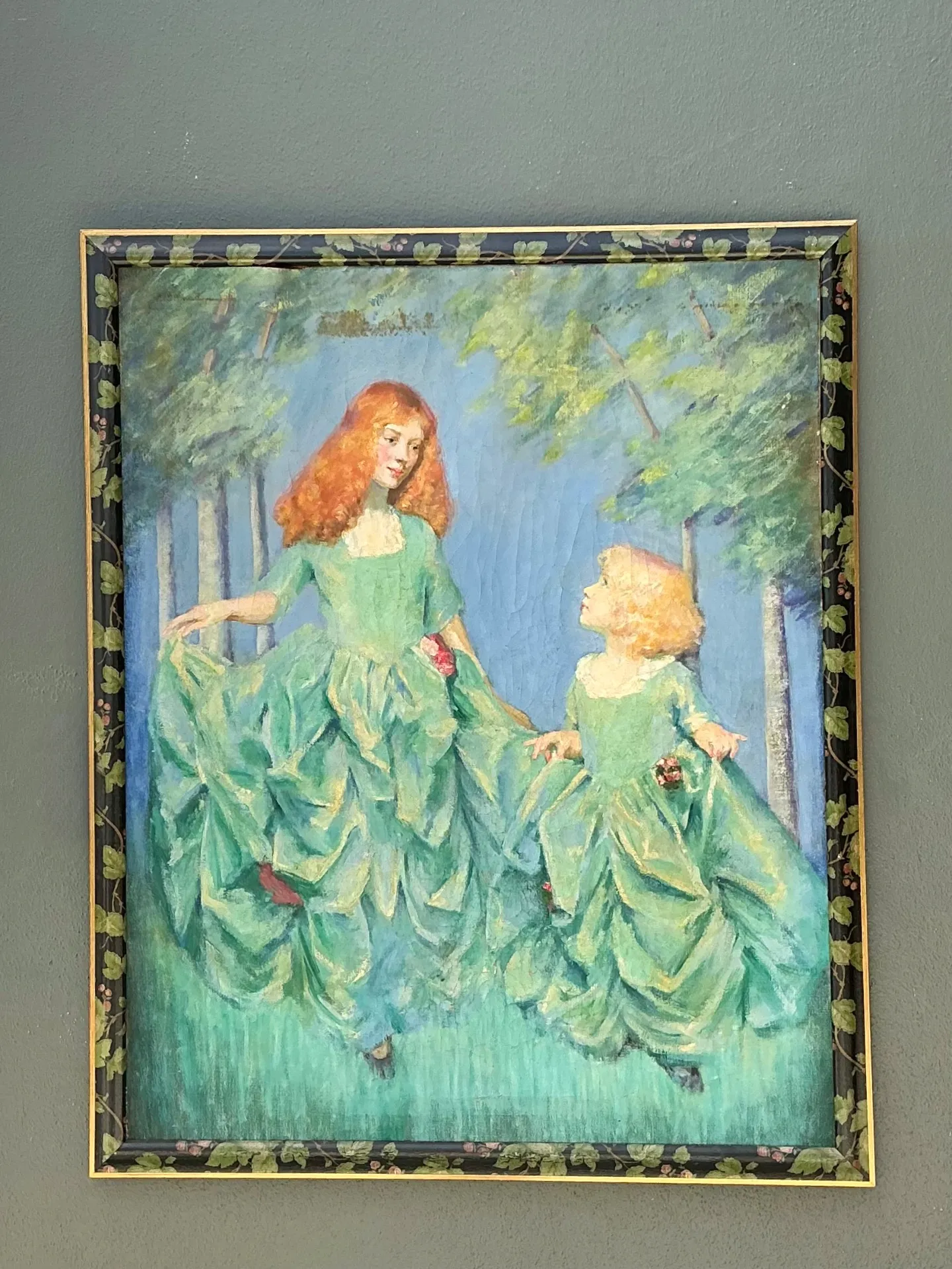 Vintage Hand Painted Portrait of Women in Landscape — additional photo 6