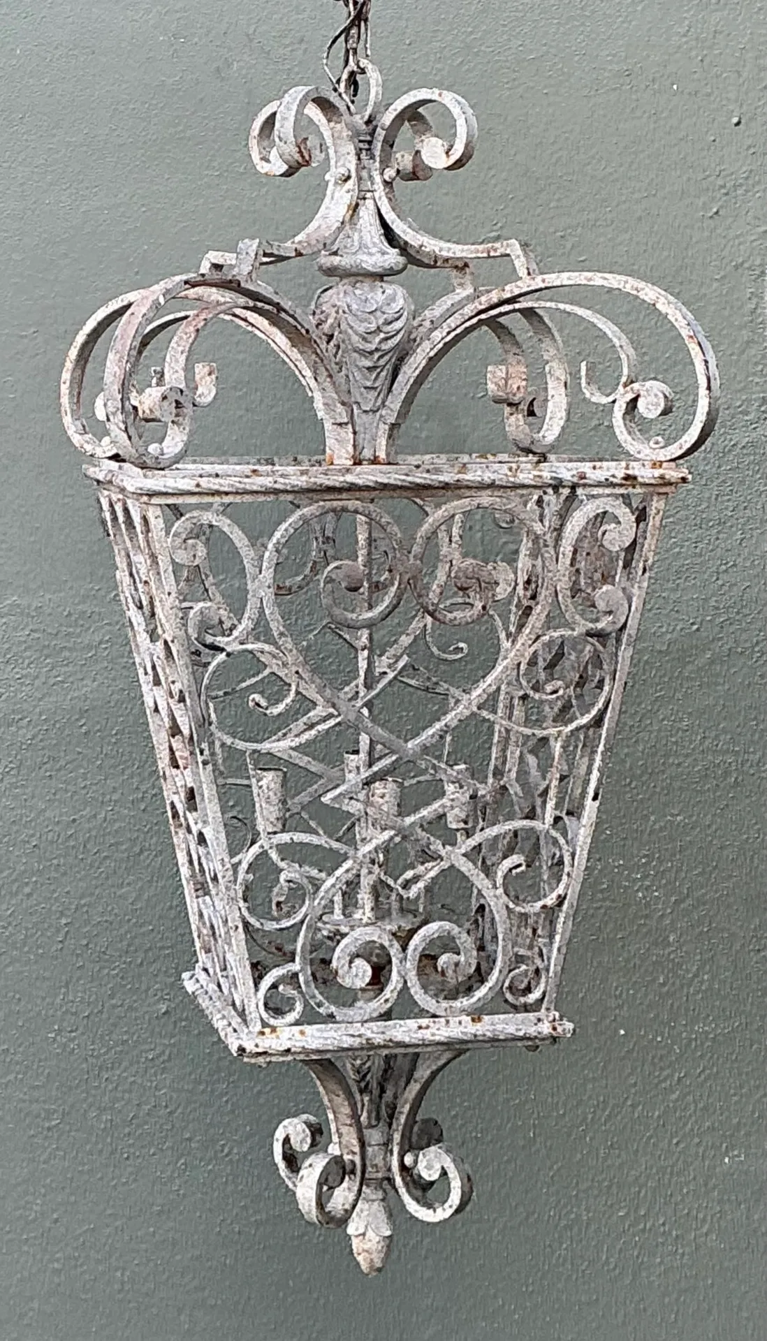 Vintage Wrought Iron Scrollwork Lantern — additional photo 7