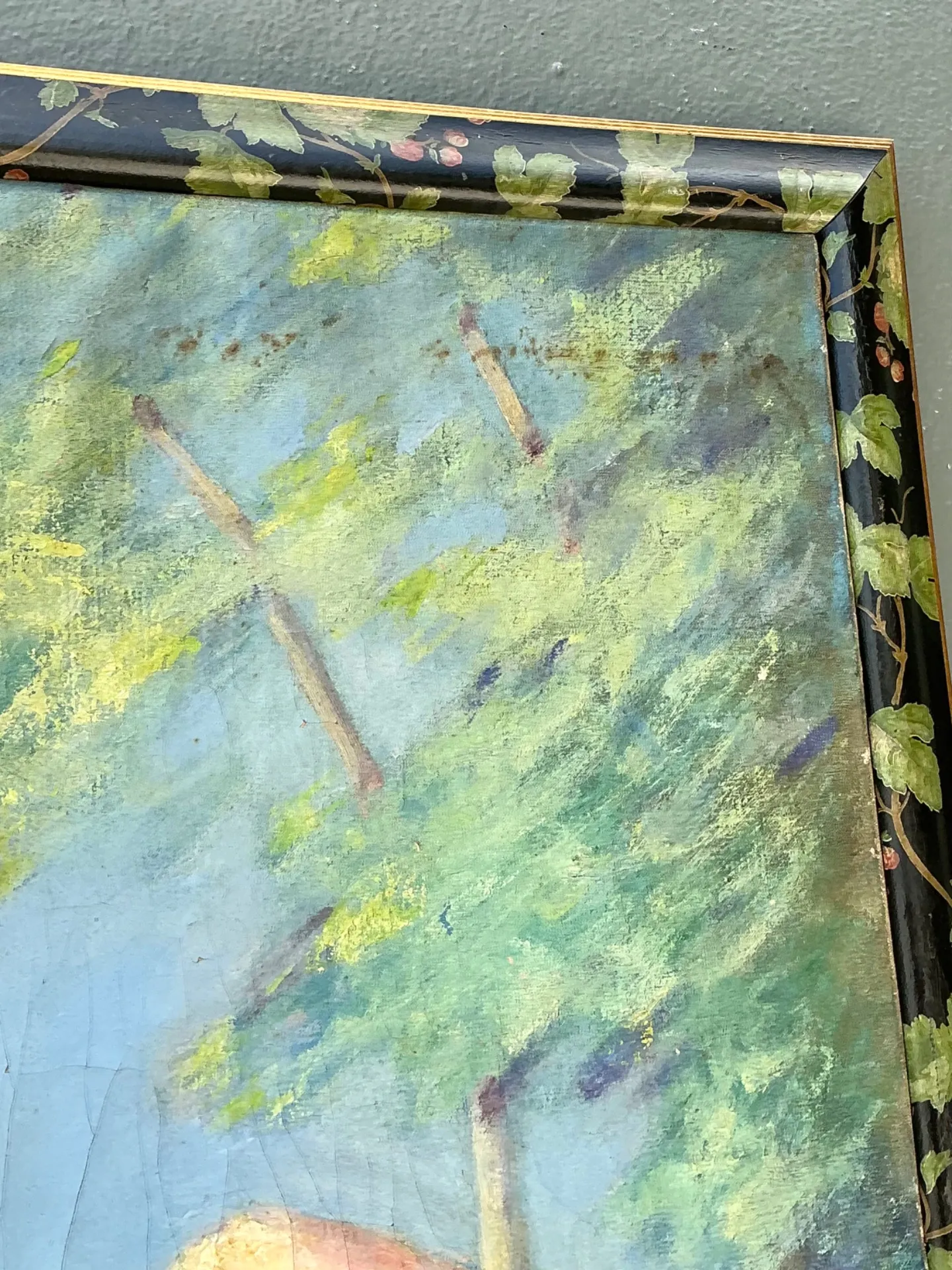 Vintage Hand Painted Portrait of Women in Landscape — additional photo 1