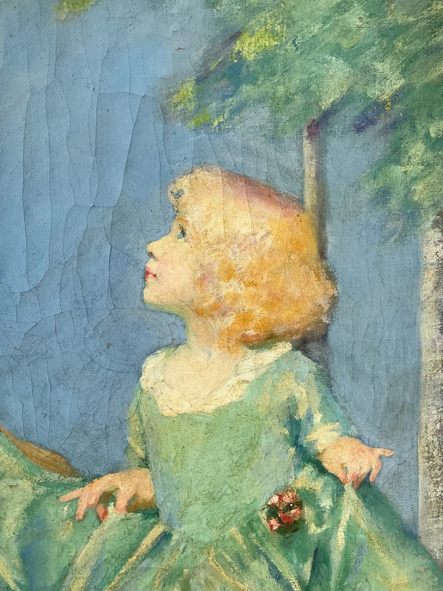 Vintage Hand Painted Portrait of Women in Landscape — additional photo 7