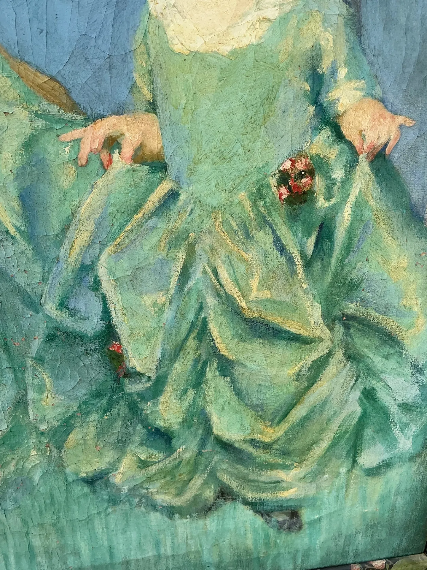Vintage Hand Painted Portrait of Women in Landscape — additional photo 5