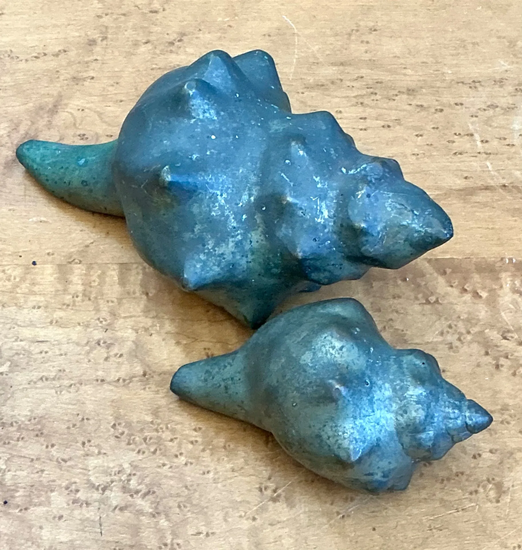 Vintage Patinated Metal Shell Sculptures — additional photo 1