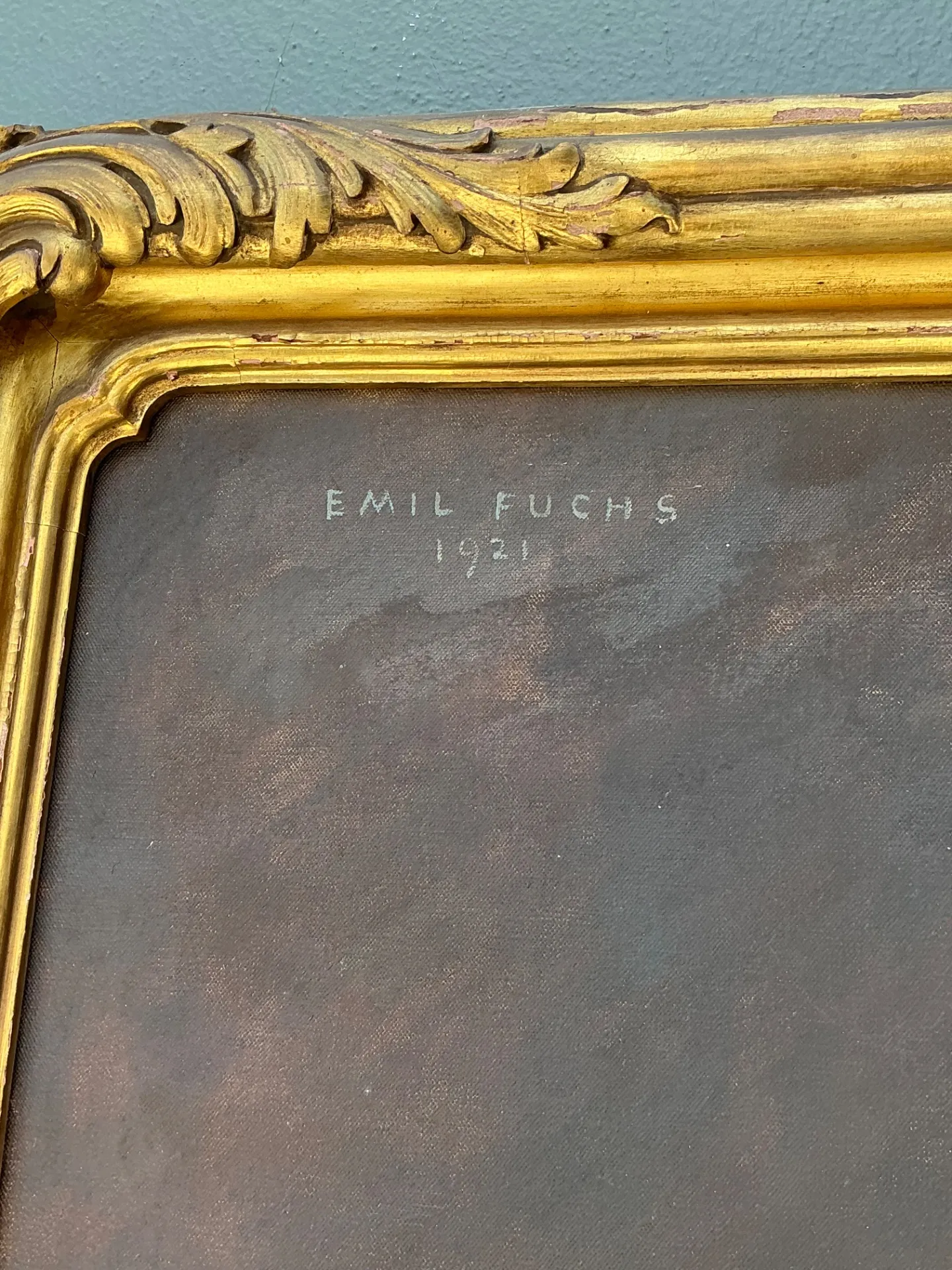 Vintage Emil Fuchs Woman's Portrait in Gilt Frame — additional photo 5