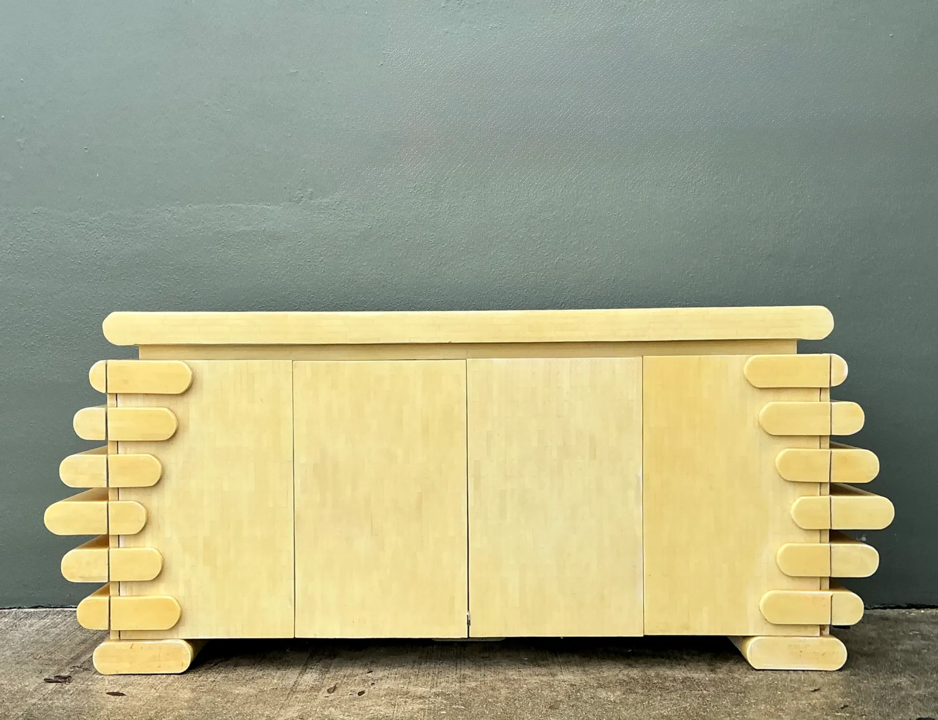 Vintage Columbian Tessellated Bone Stacked Credenza — additional photo 6