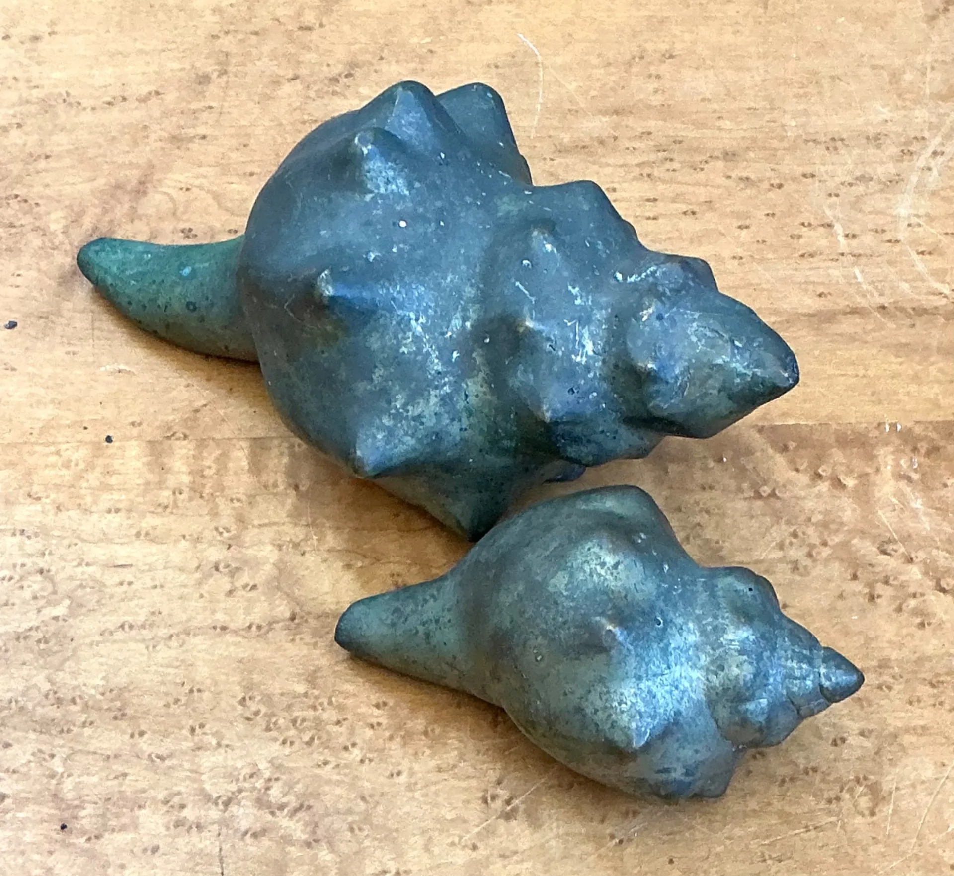 Vintage Patinated Metal Shell Sculptures — additional photo 5