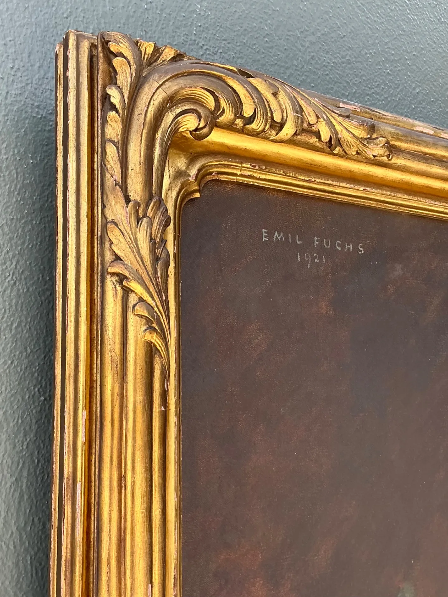 Vintage Emil Fuchs Woman's Portrait in Gilt Frame — additional photo 4
