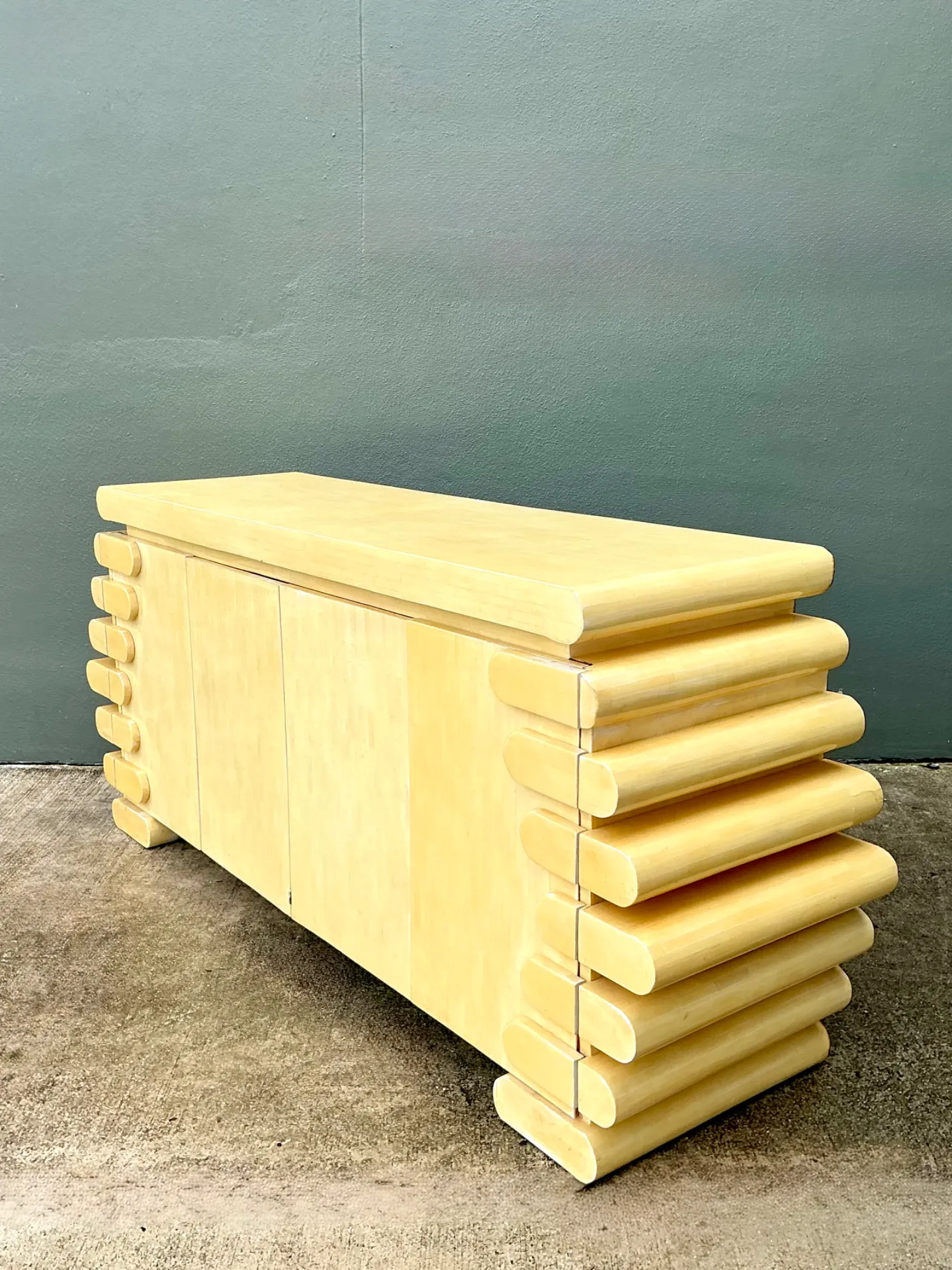 Vintage Columbian Tessellated Bone Stacked Credenza — additional photo 5