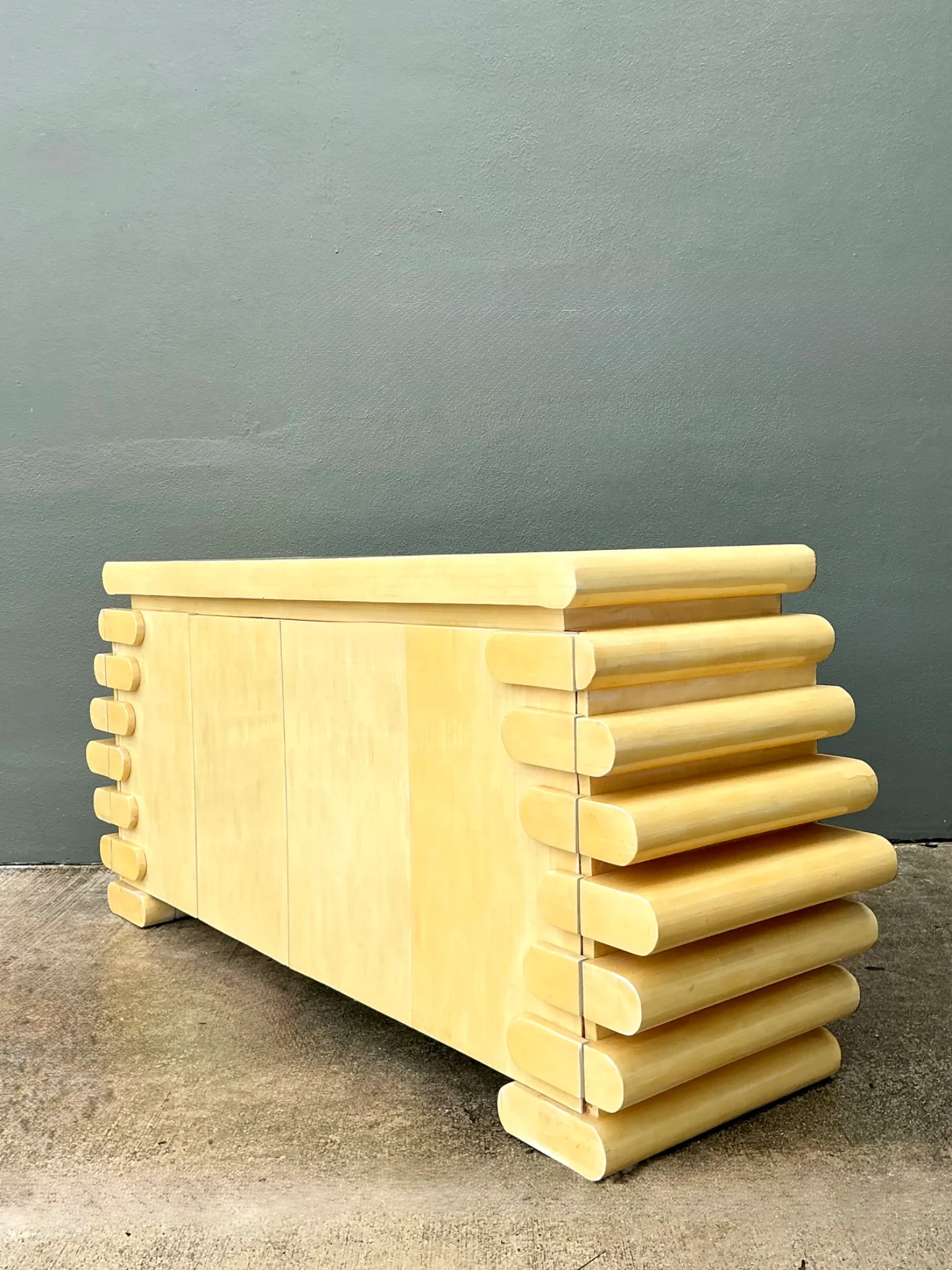 Vintage Columbian Tessellated Bone Stacked Credenza — additional photo 7