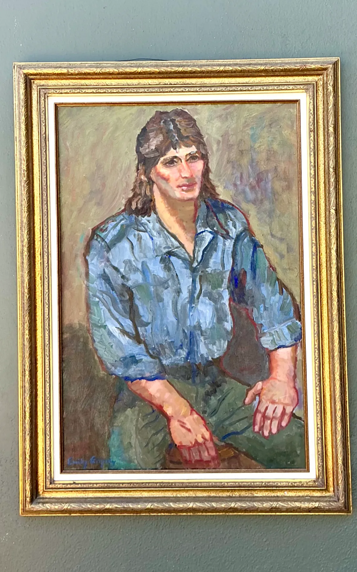 Vintage Original Oil Portrait Of Man On Canvas — additional photo 5