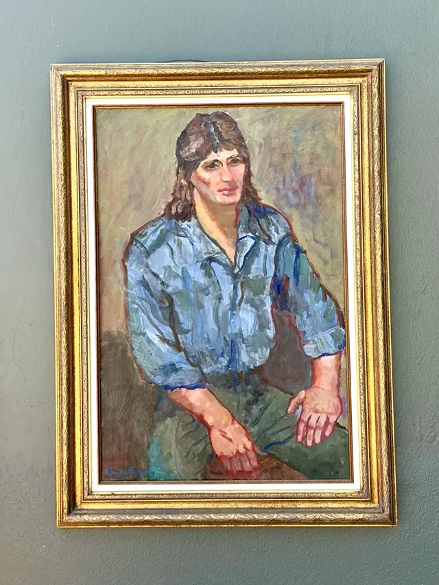 Vintage Original Oil Portrait Of Man On Canvas — additional photo 5