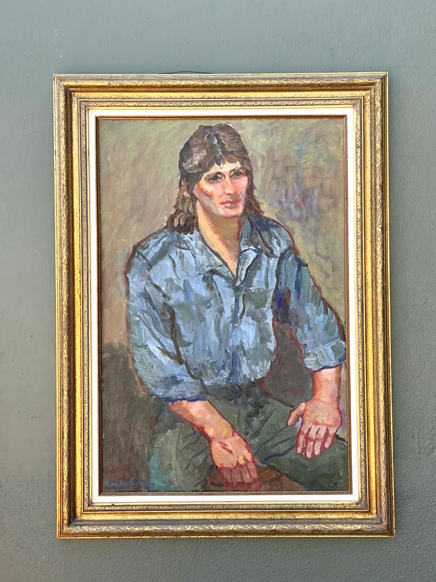 Vintage Original Oil Portrait Of Man On Canvas — additional photo 7