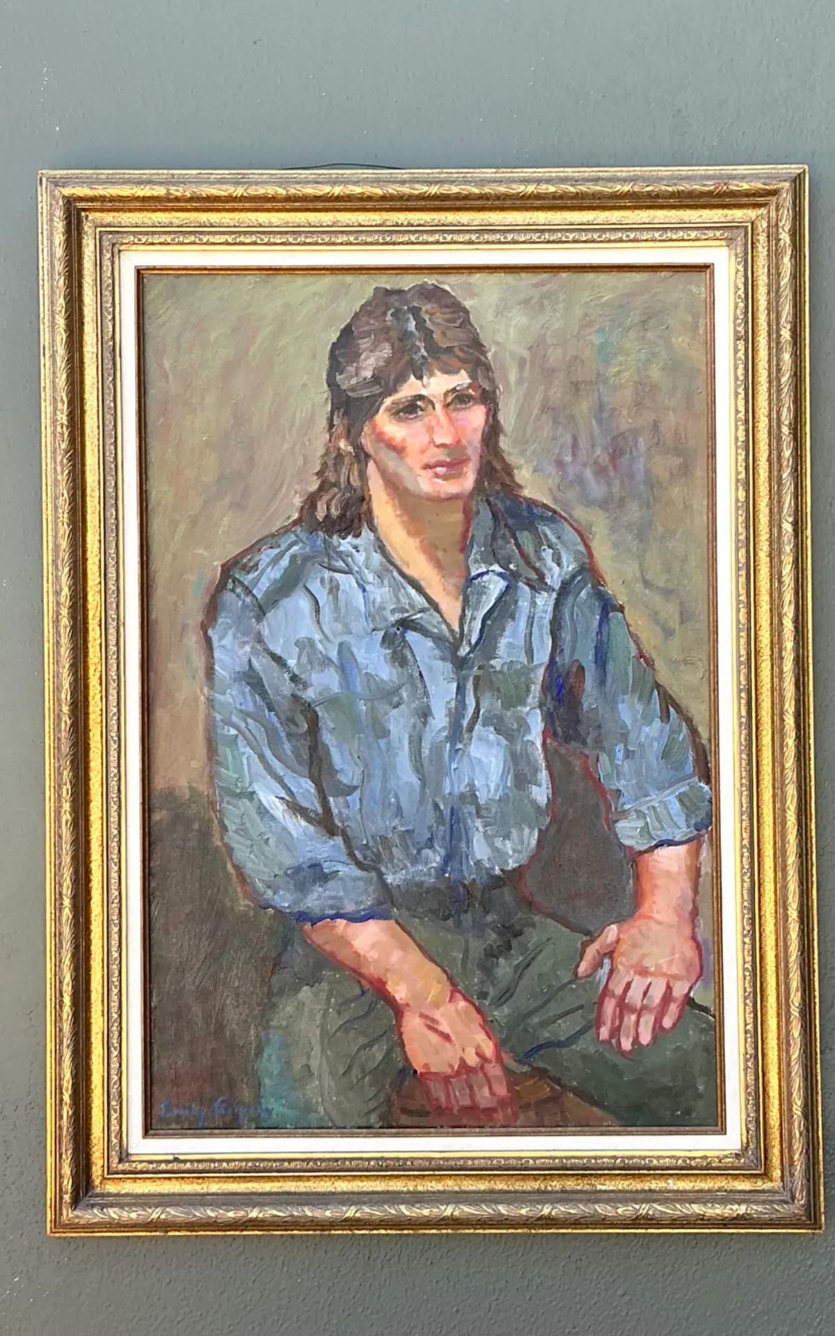 Vintage Original Oil Portrait Of Man On Canvas — additional photo 7