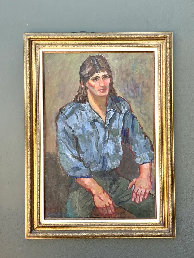 Vintage Original Oil Portrait Of Man On Canvas — additional photo 7