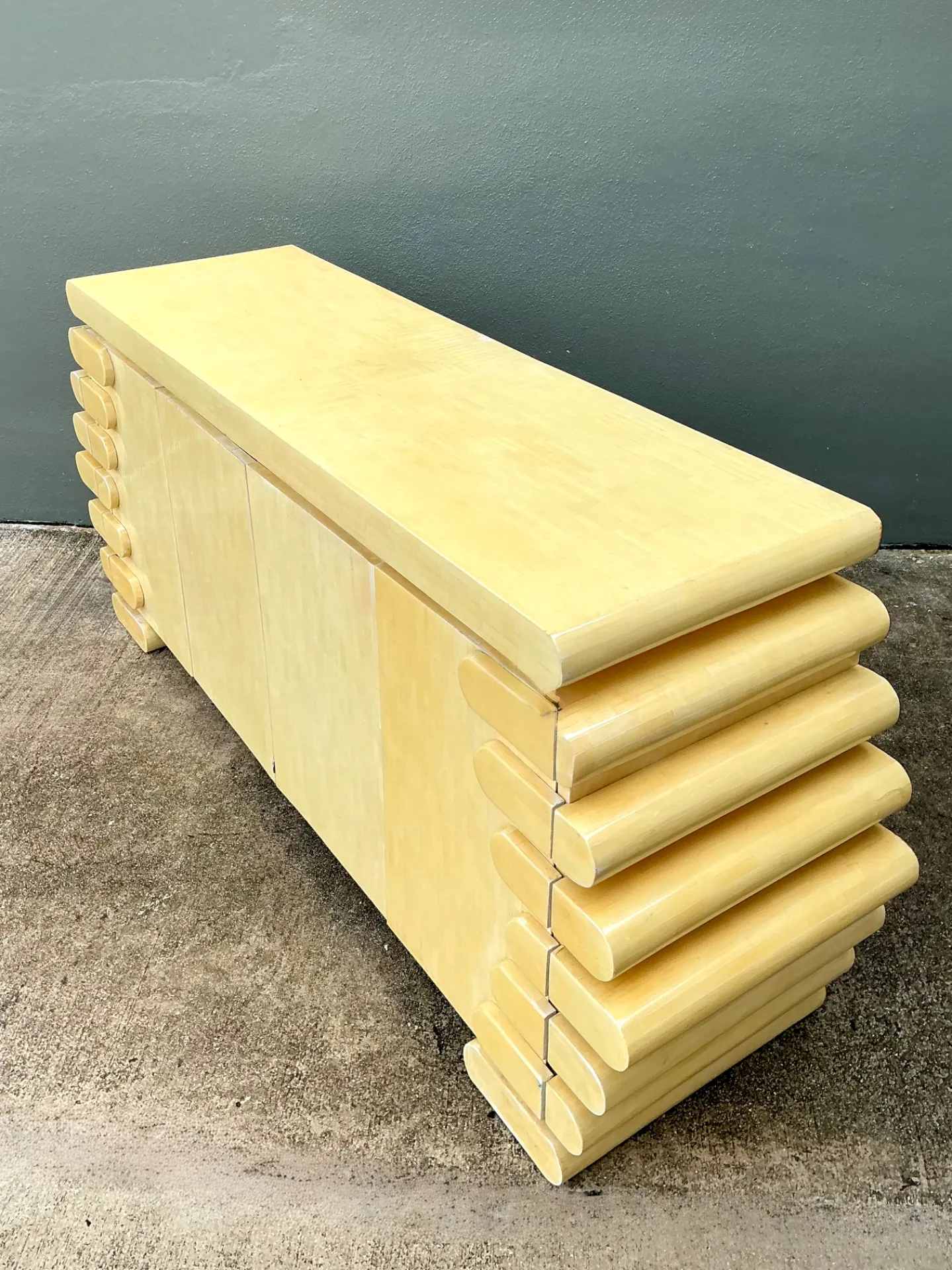 Vintage Columbian Tessellated Bone Stacked Credenza — additional photo 2