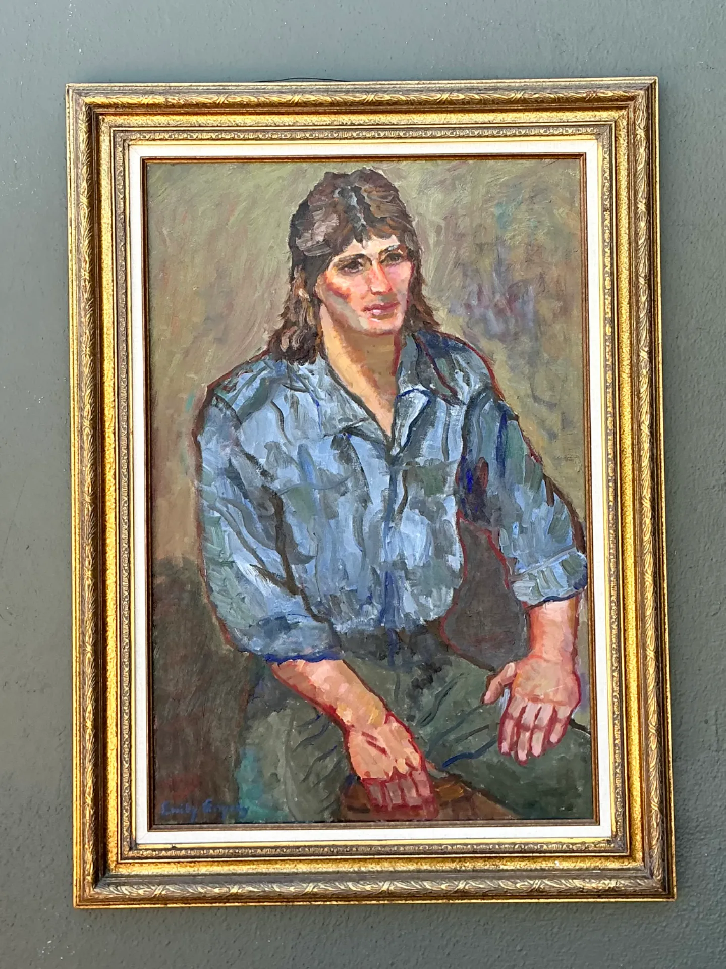Vintage Original Oil Portrait Of Man On Canvas — additional photo 4