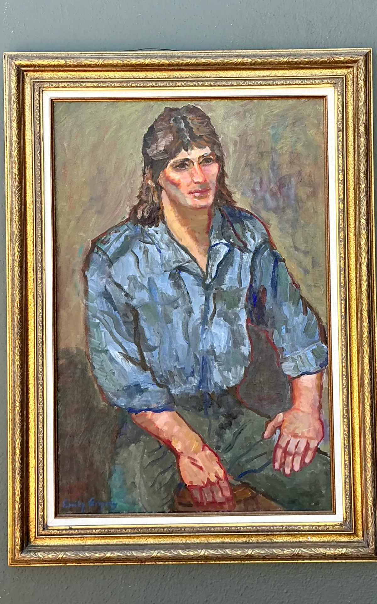 Vintage Original Oil Portrait Of Man On Canvas — additional photo 4