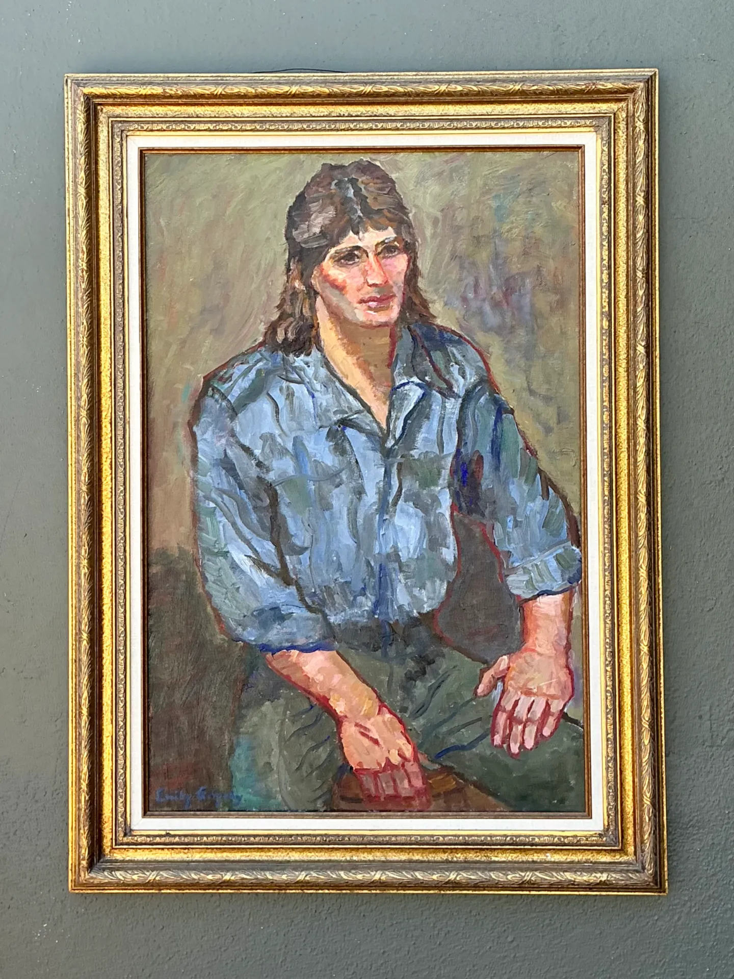 Vintage Original Oil Portrait Of Man On Canvas — additional photo 2