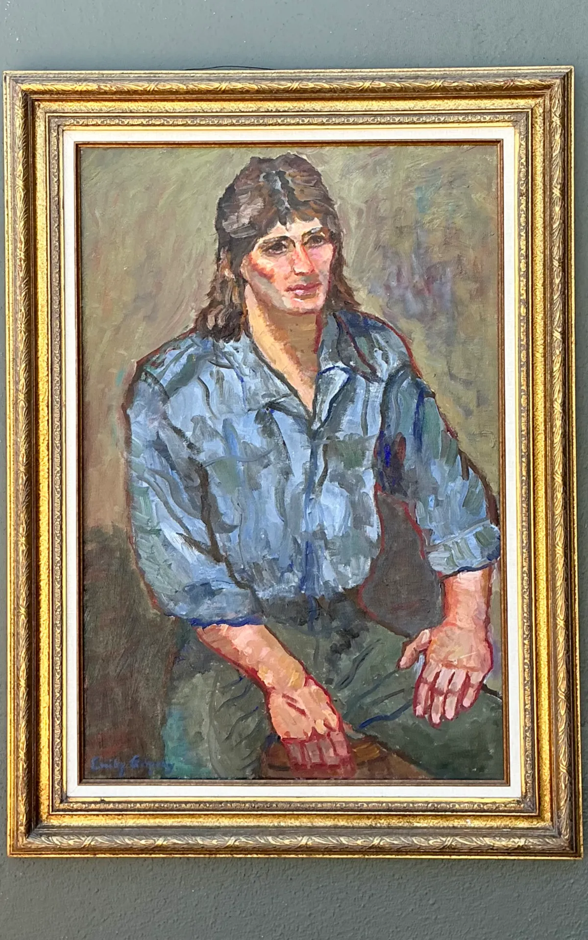 Vintage Original Oil Portrait Of Man On Canvas — additional photo 2