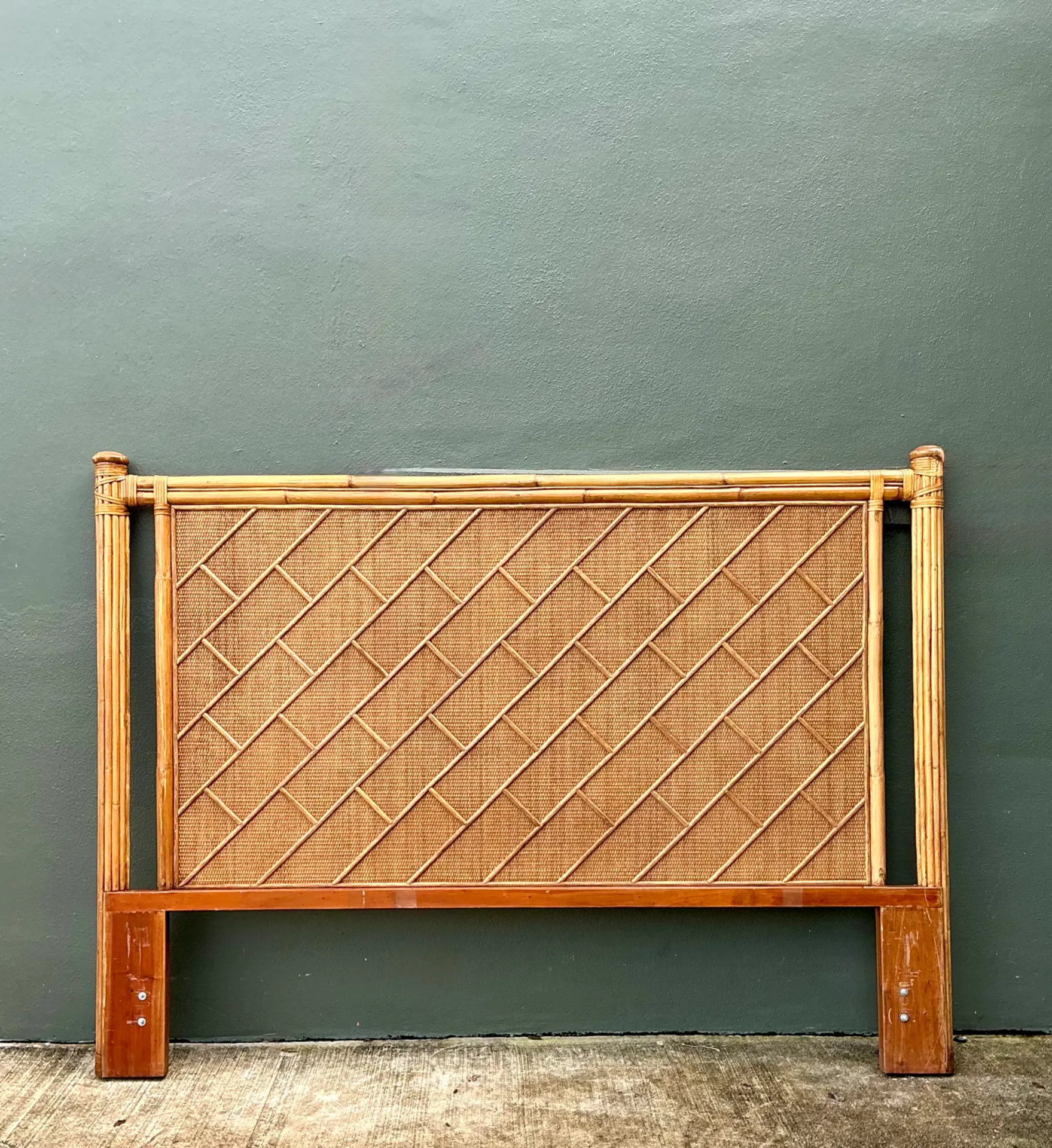 Vintage Bamboo and Wood King Headboard — additional photo 6
