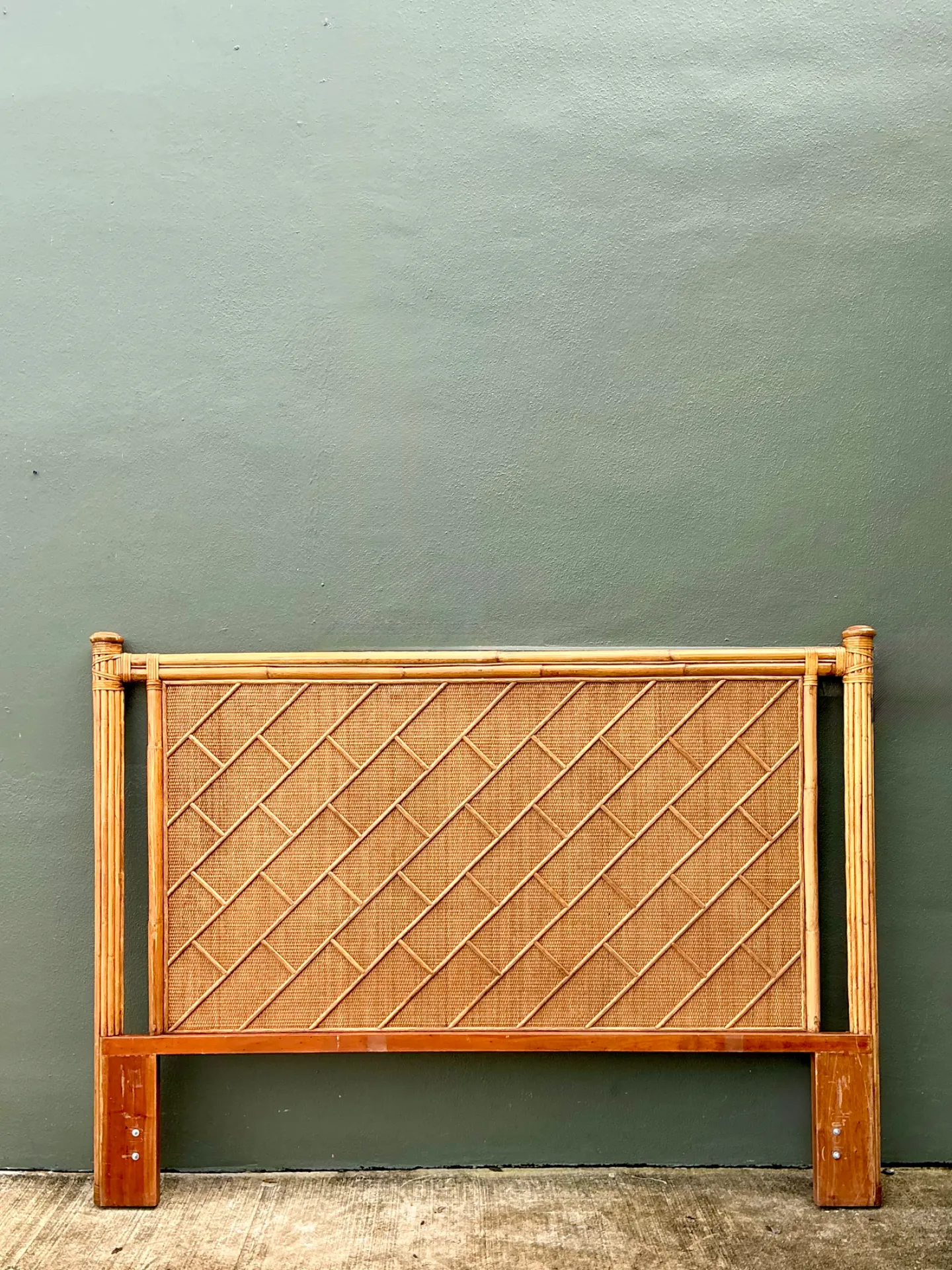 Vintage Bamboo and Wood King Headboard — additional photo 2